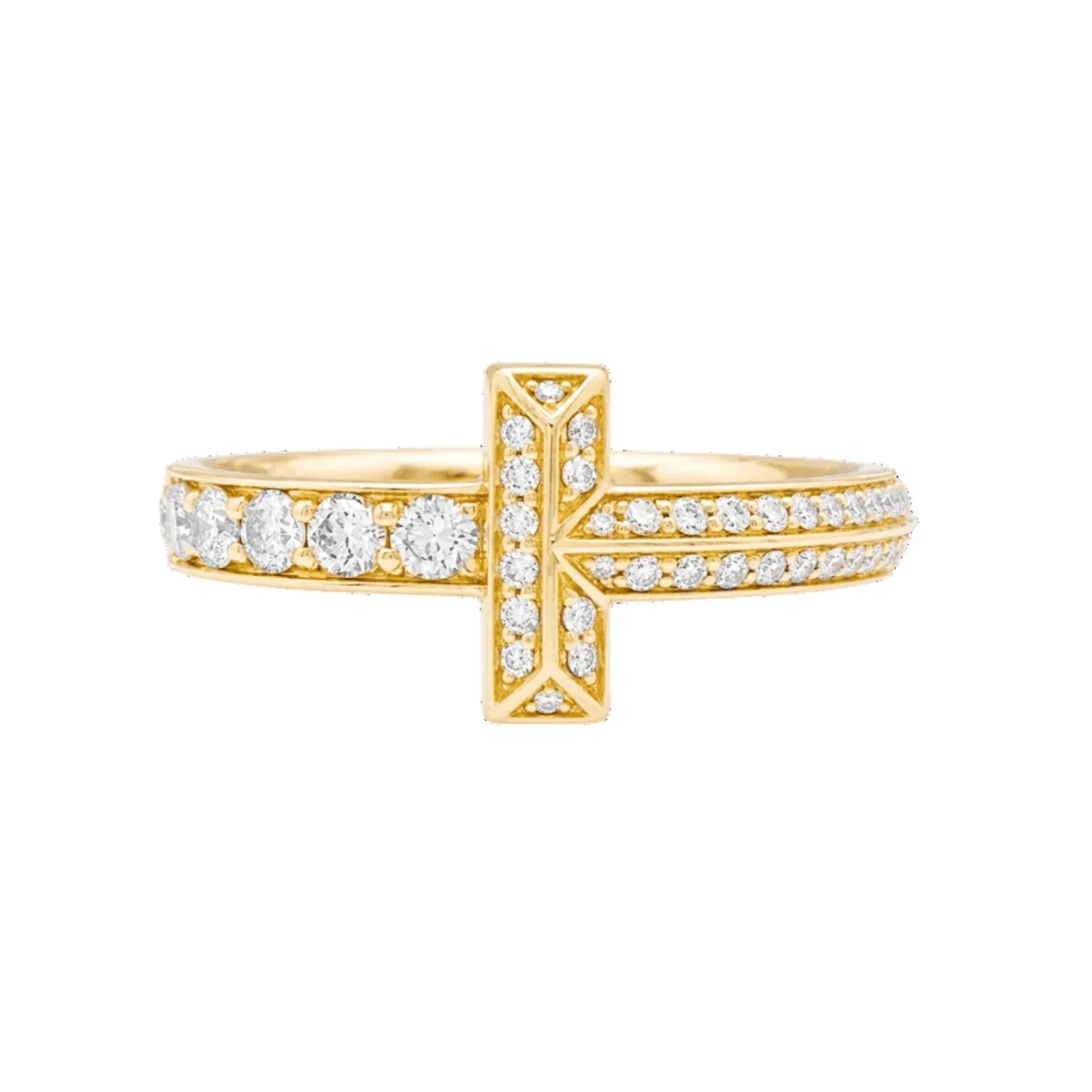 Bague Jonc TIFFANY & CO. "Tiffany T" en or rose et diamants