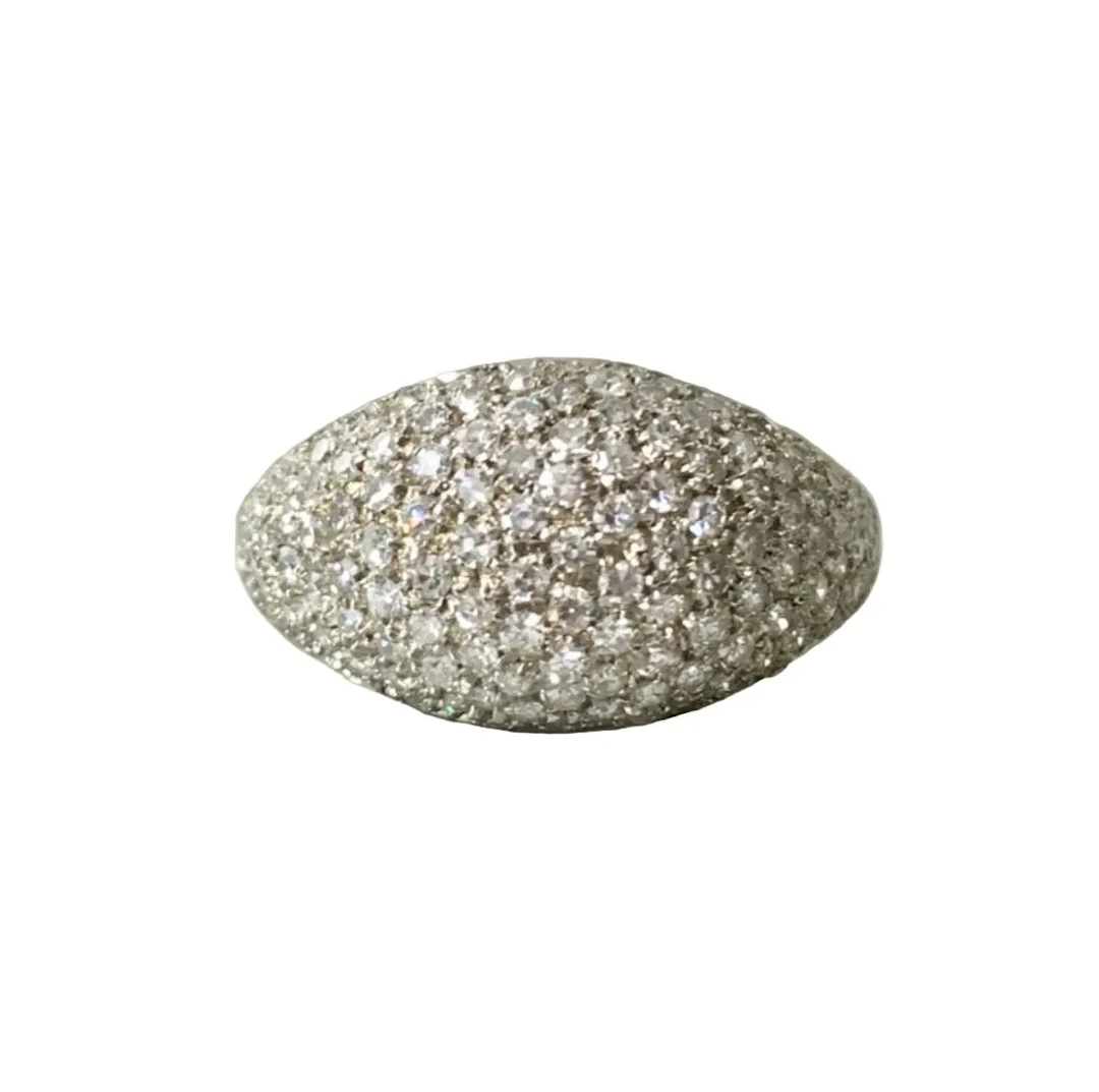 White Gold and Diamond Dome Ring