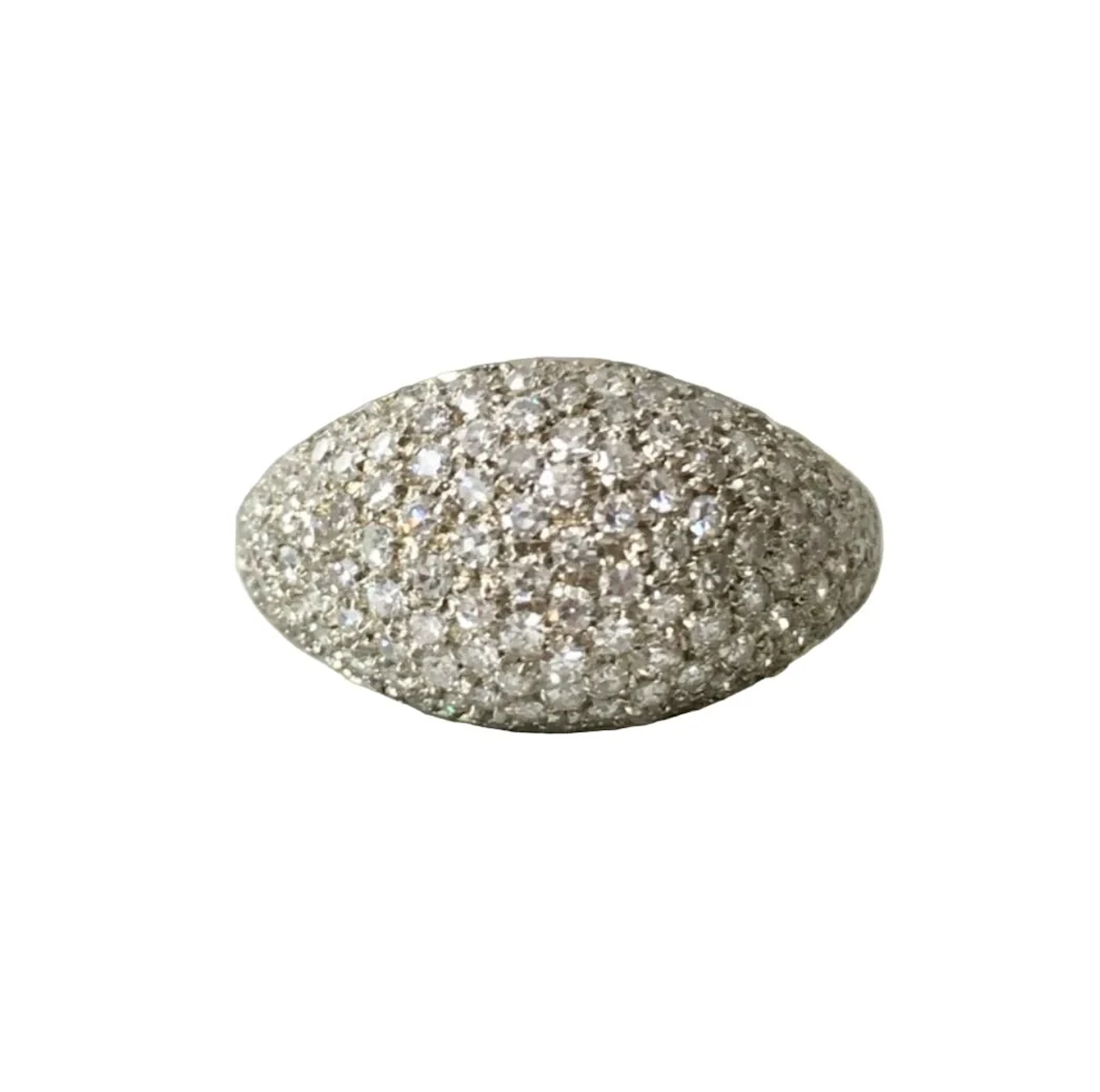 White Gold and Diamond Dome Ring