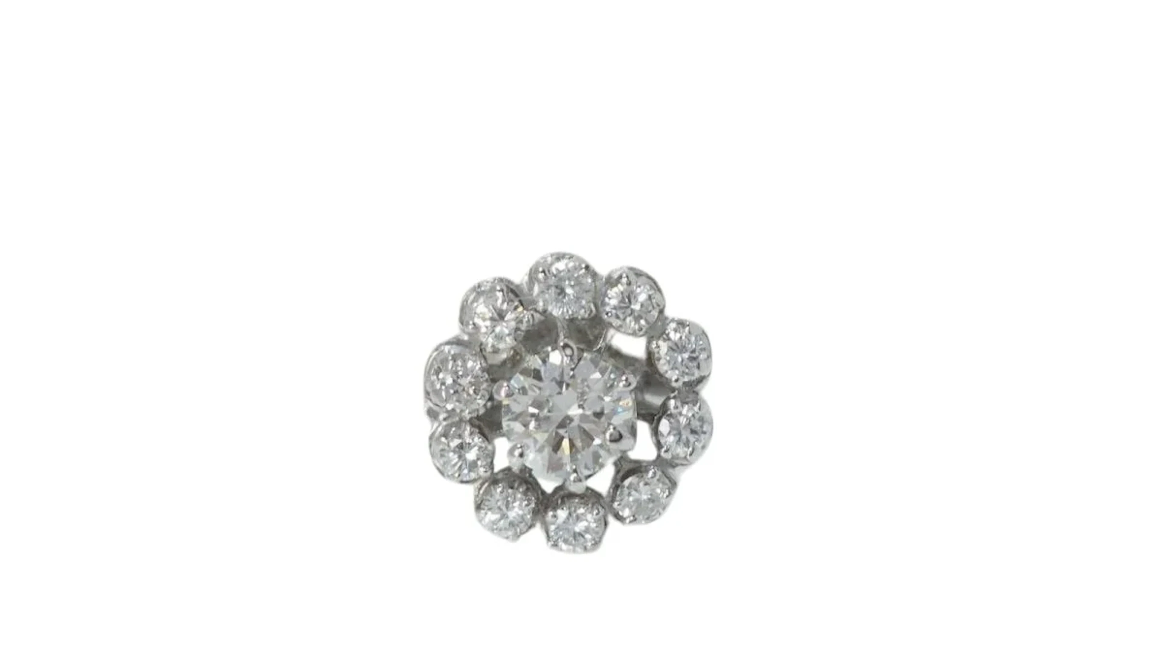 White Gold Daisy Ring with Diamonds