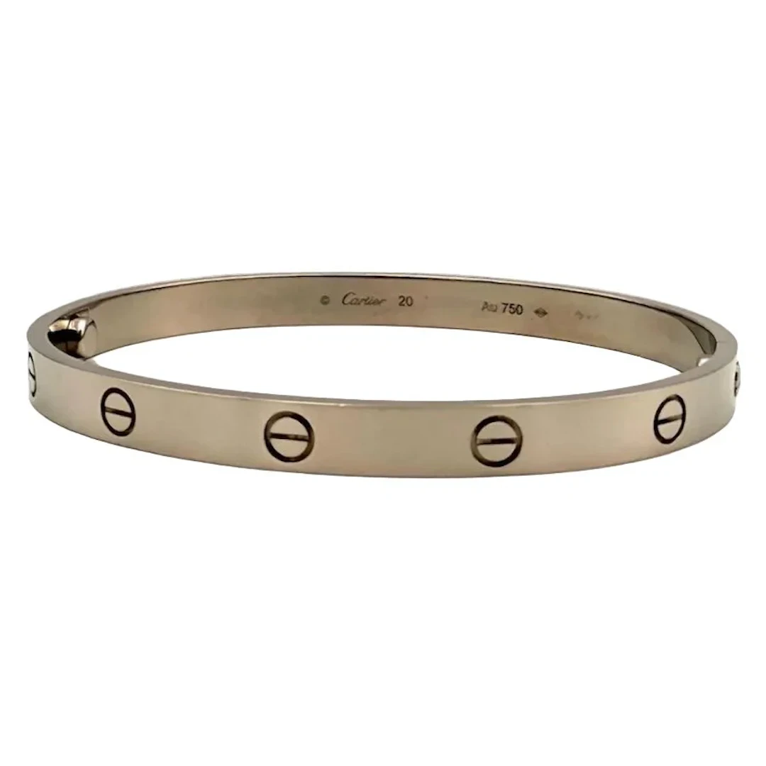 CARTIER "Love" Bangle Bracelet in White Gold