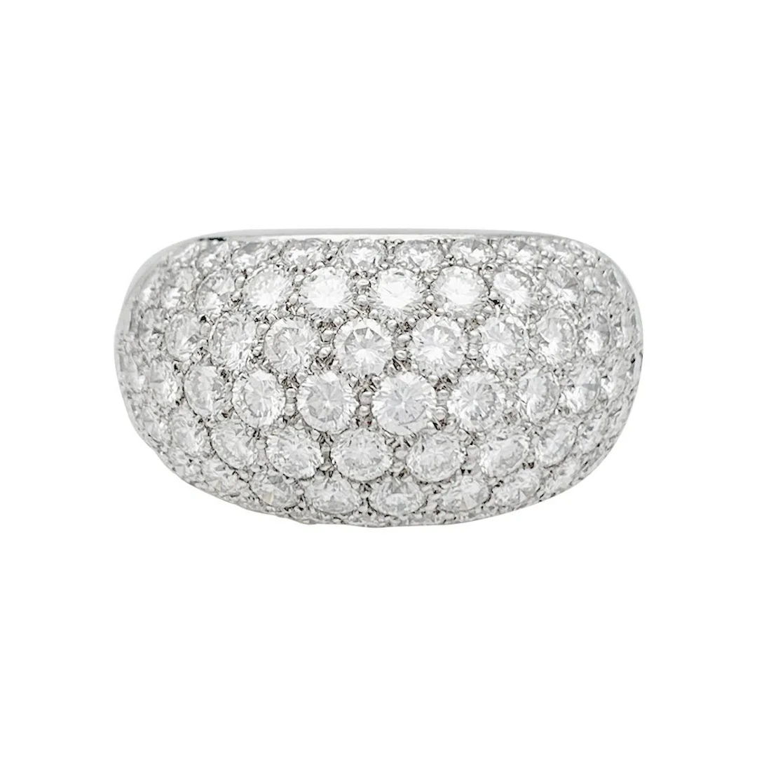 White gold pave ring with diamonds