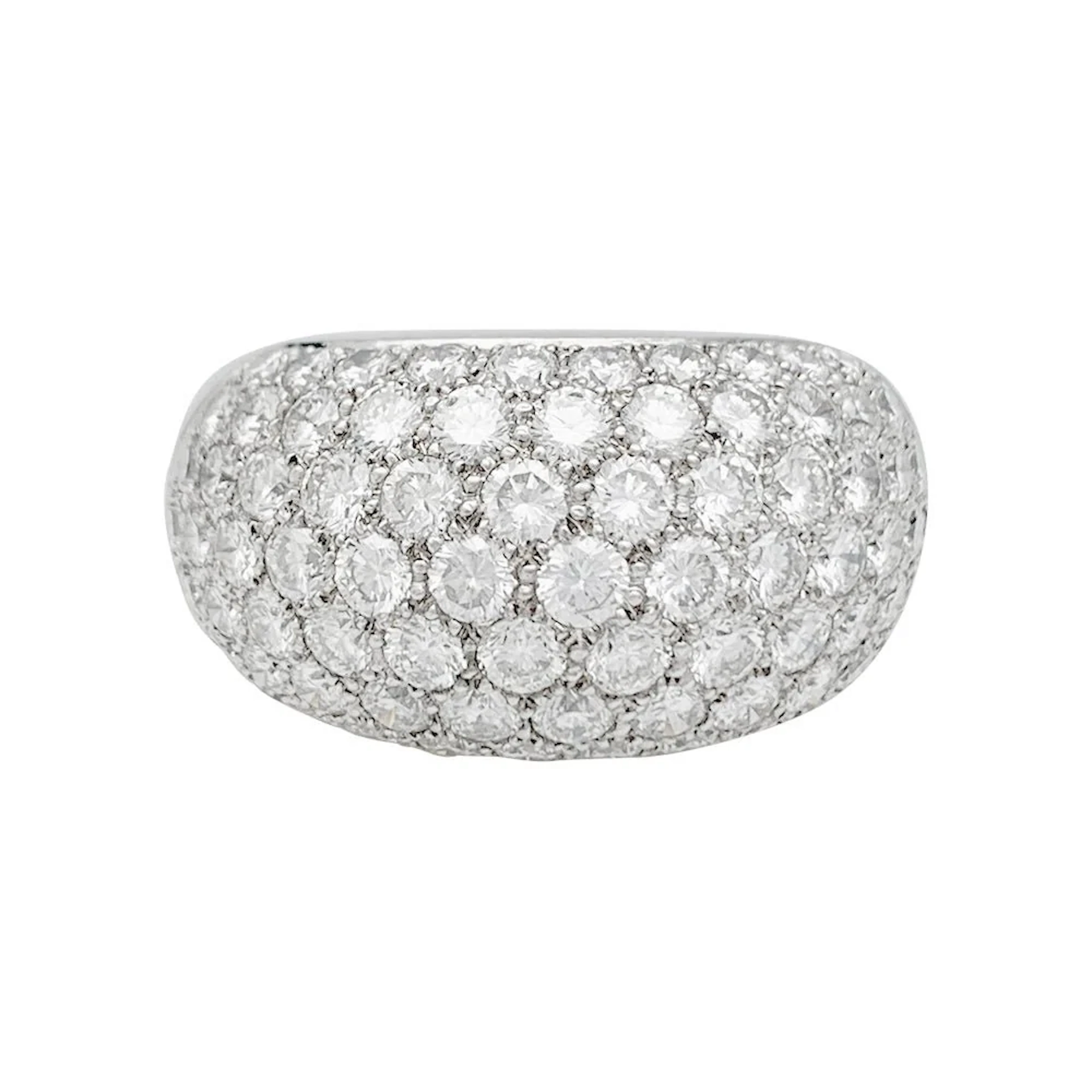 White gold pave ring with diamonds