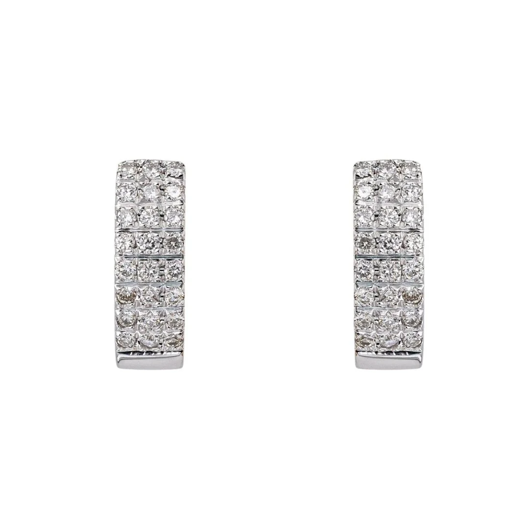 White gold Diamond Hoop Earrings