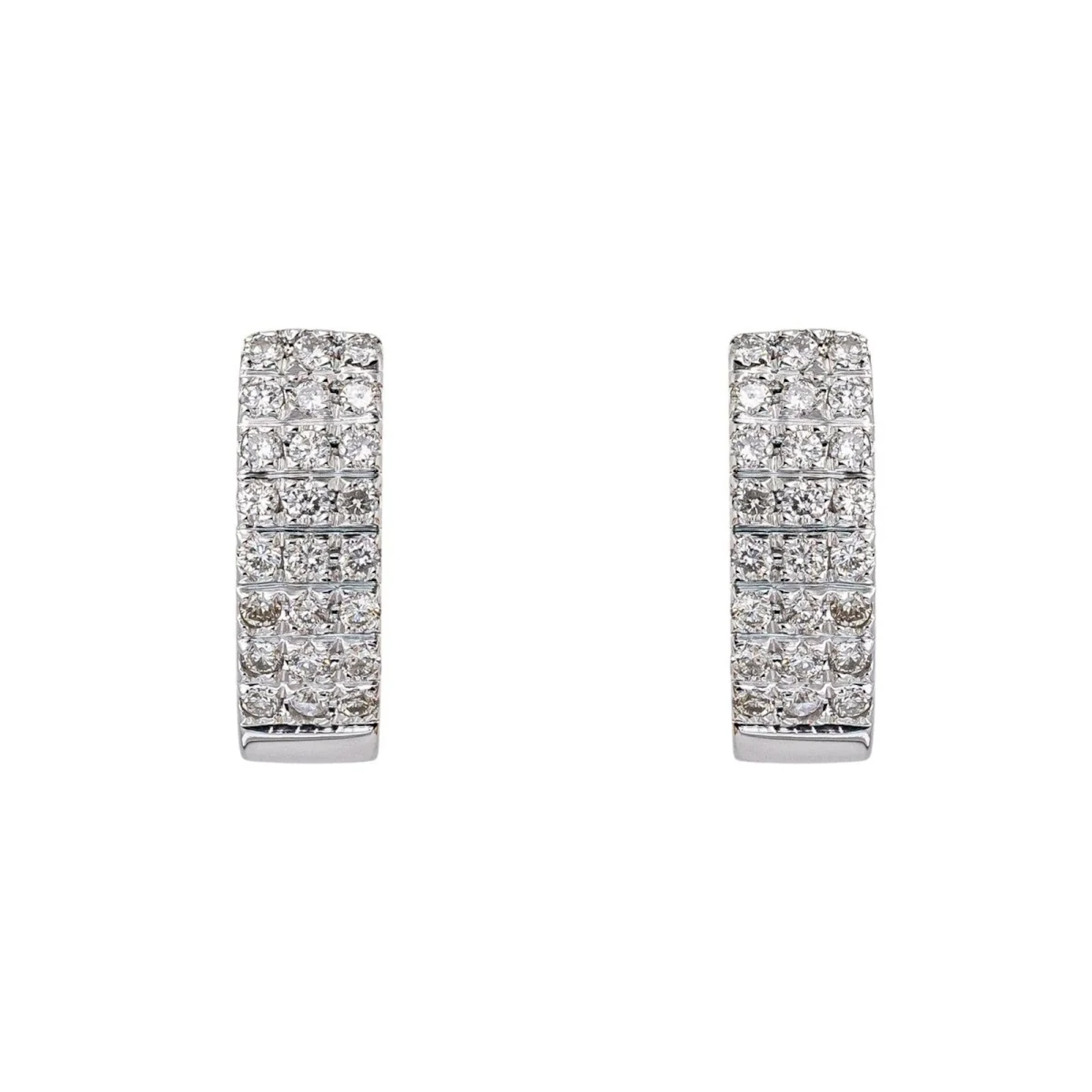 White gold Diamond Hoop Earrings