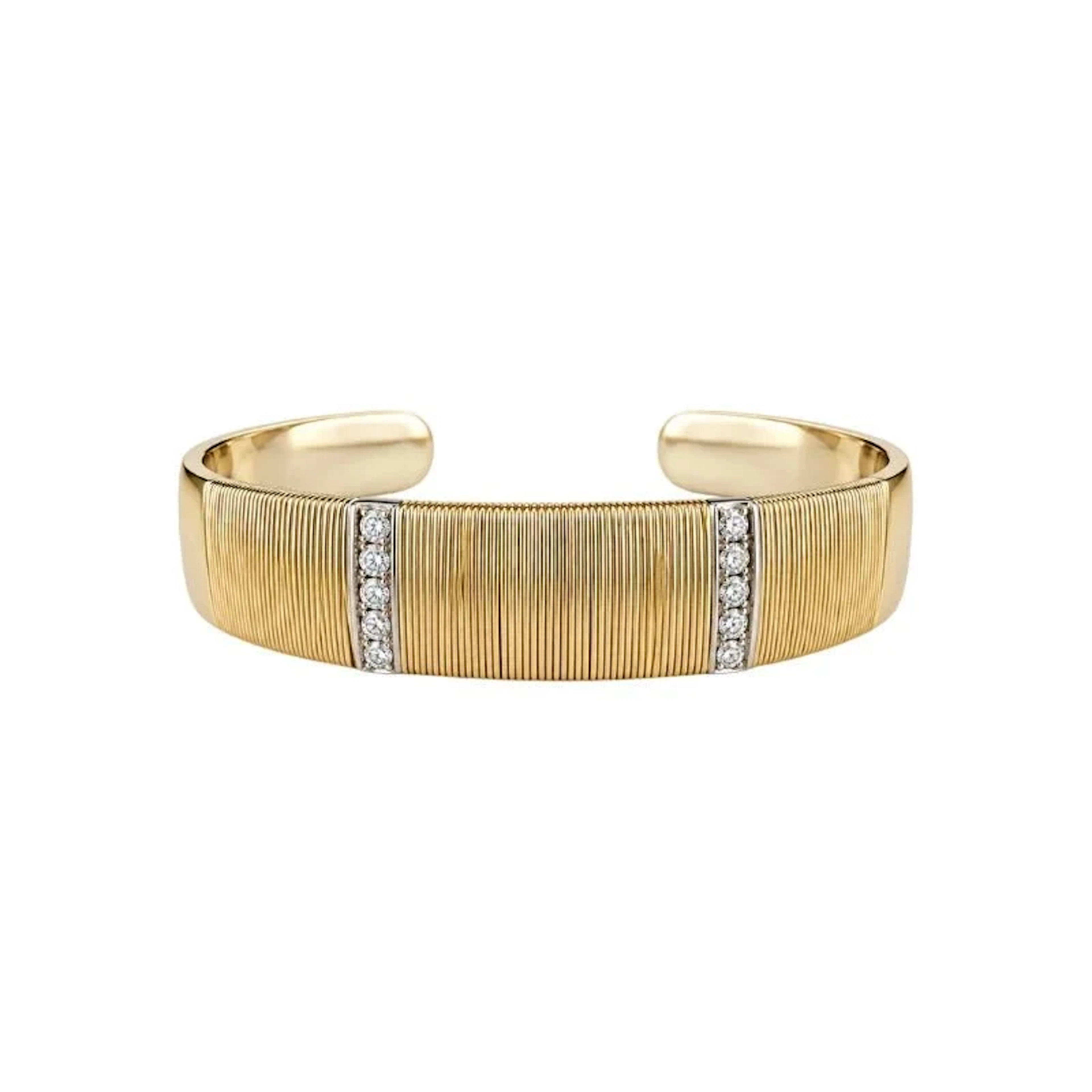 Bracelet Jonc HERMÈS en or blanc, or jaune et diamants