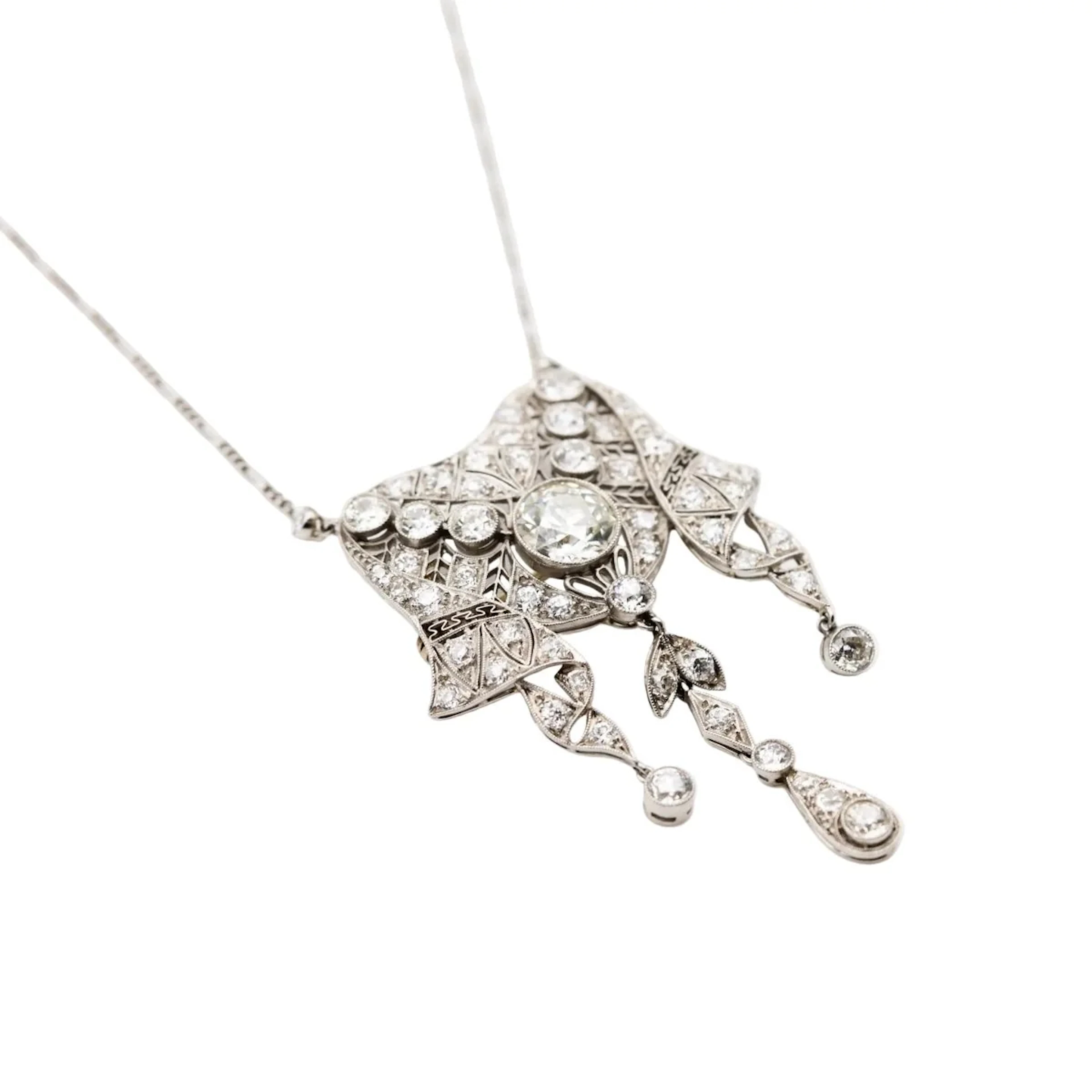 White Gold and Diamond Pendant Necklace