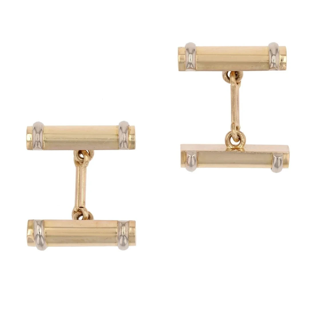 Yellow gold cufflinks
