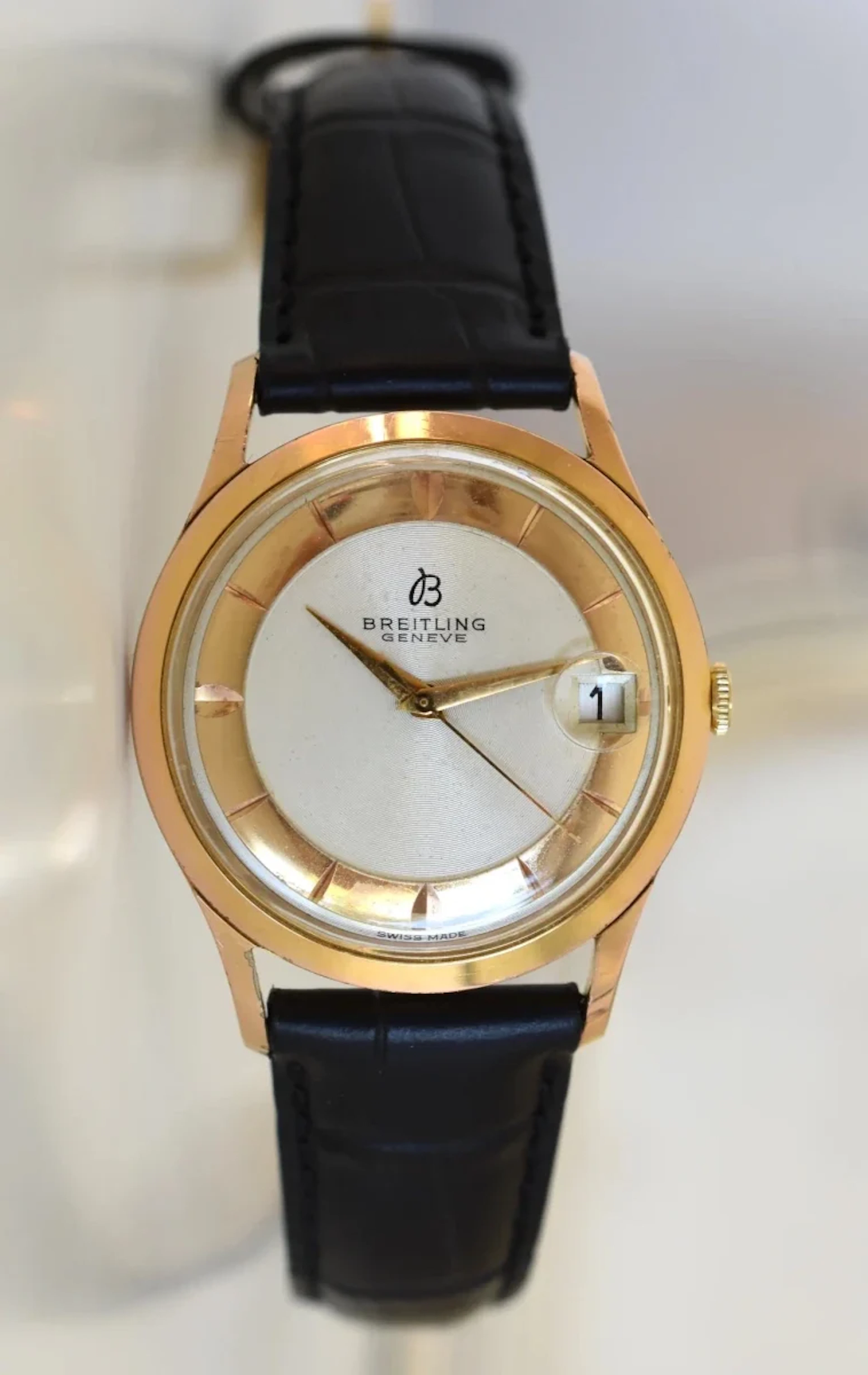 BREITLING Watch, Ref. 4002, gold-plated and steel—two-tone dial, Venus