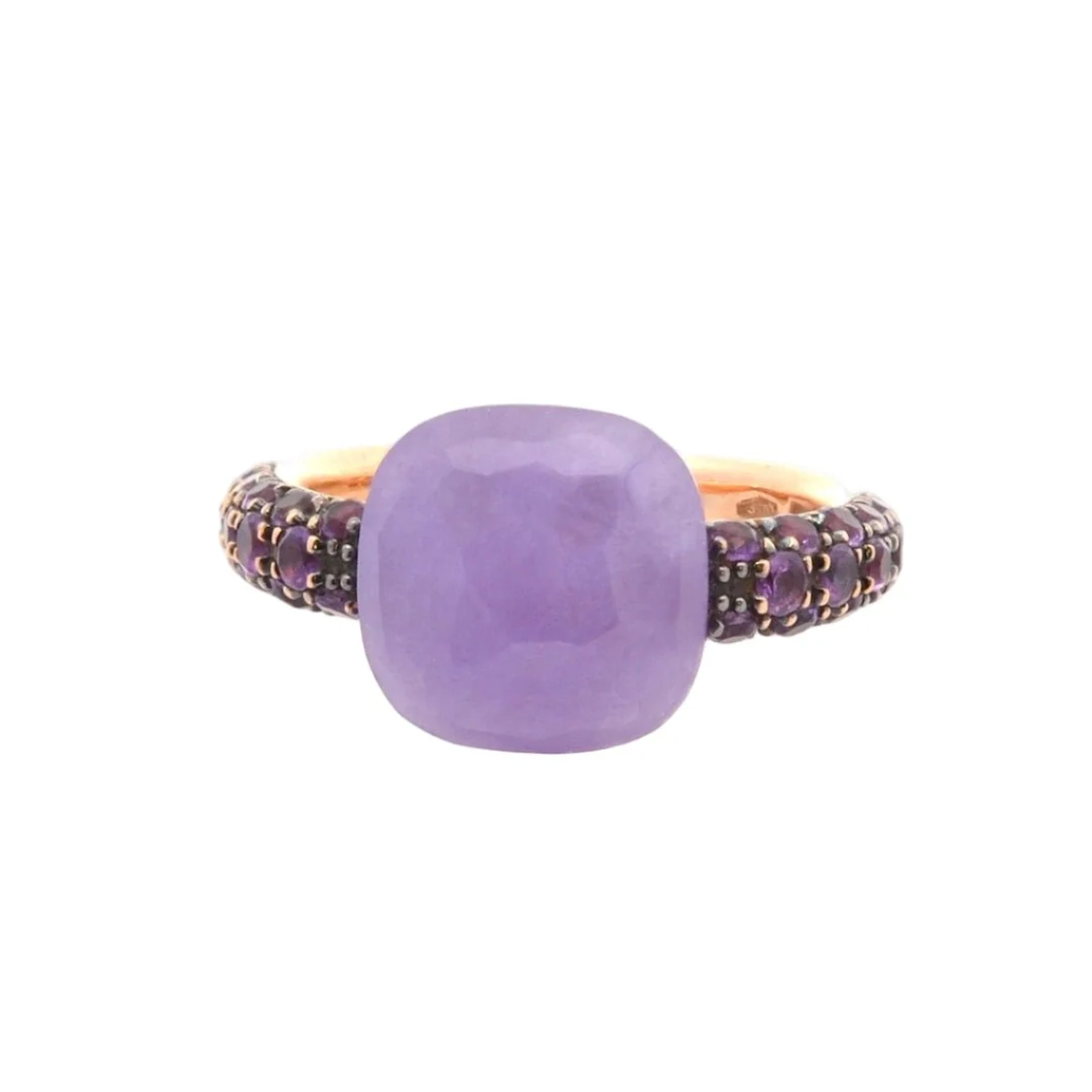 Ring POMELLATO Capri in yellow gold jade and amethysts