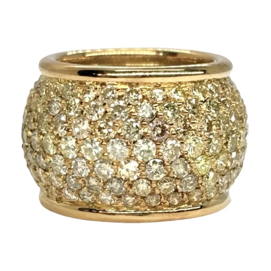 Bague Dôme en or jaune et diamants