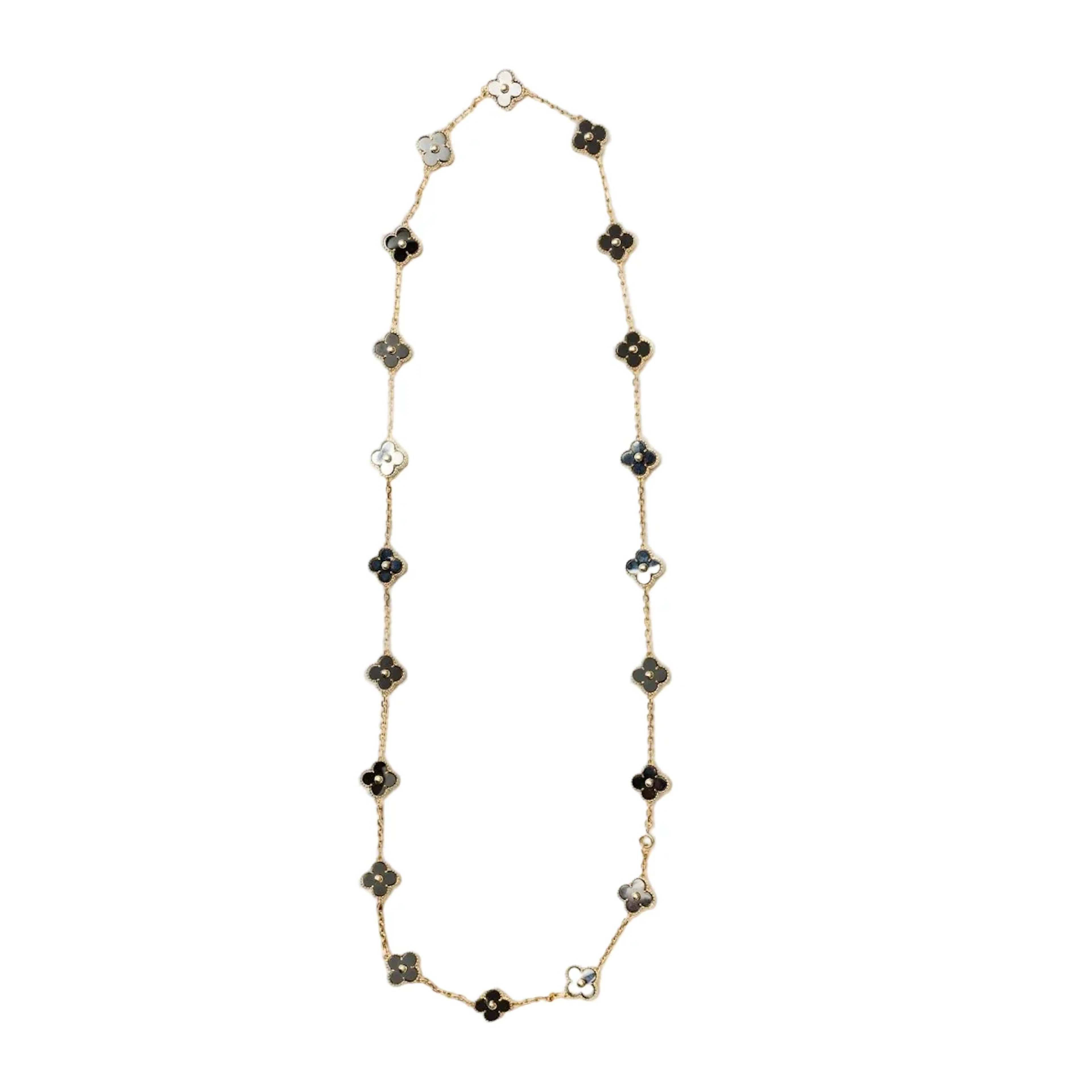 Necklace VAN CLEEF & ARPELS "Vintage Alhambra" in yellow gold and hematite
