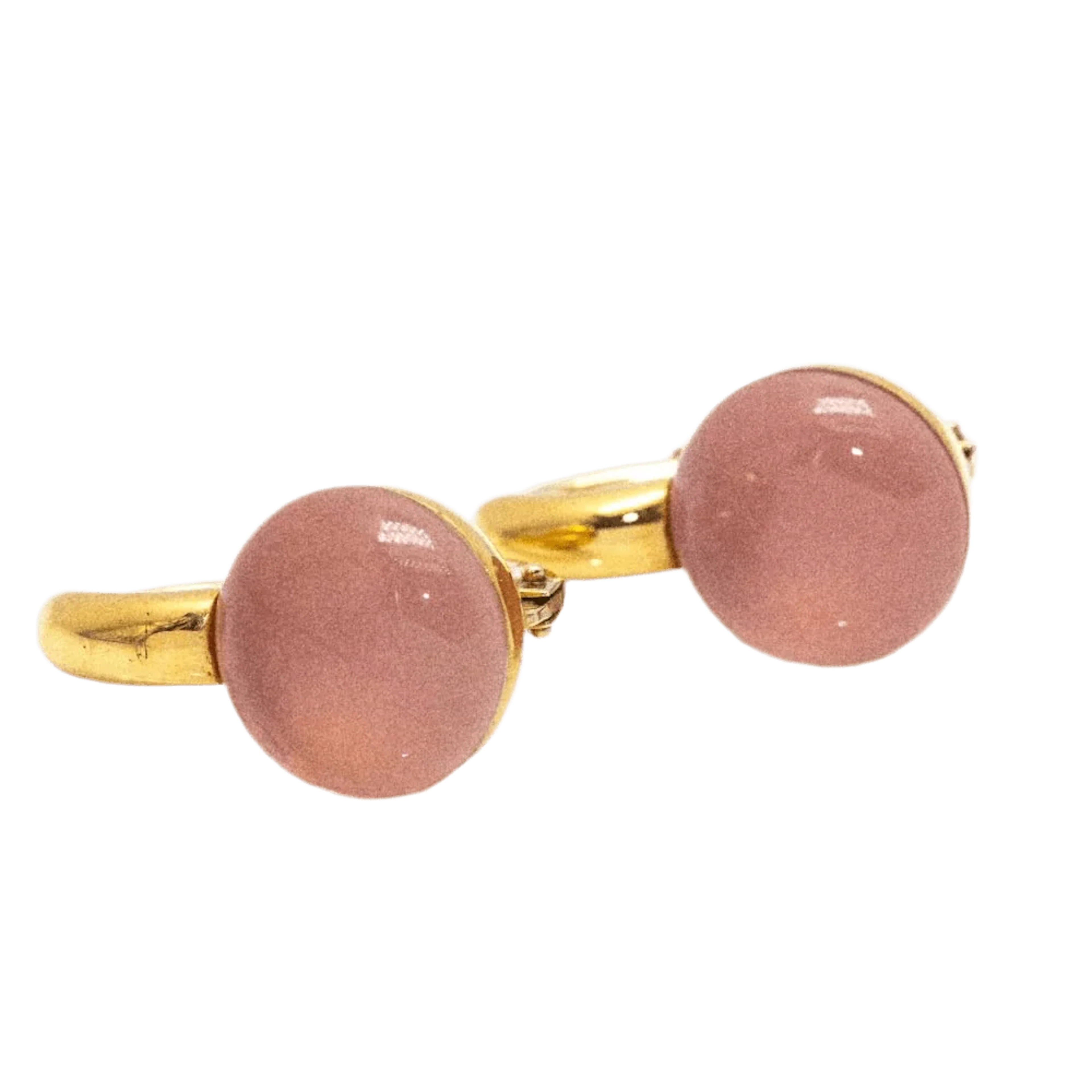 Earrings at yellow gold and quartz