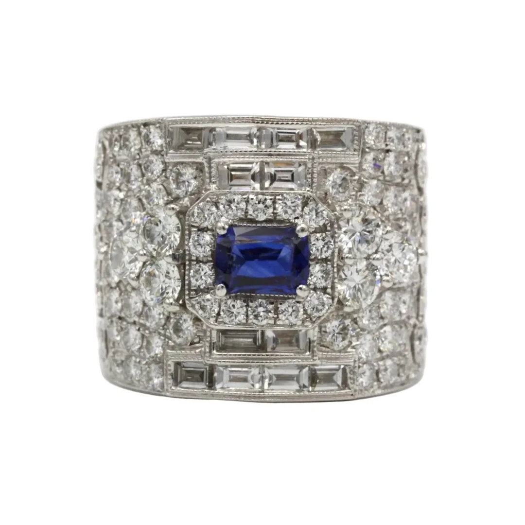 Ring Headband in white gold, sapphire and diamonds