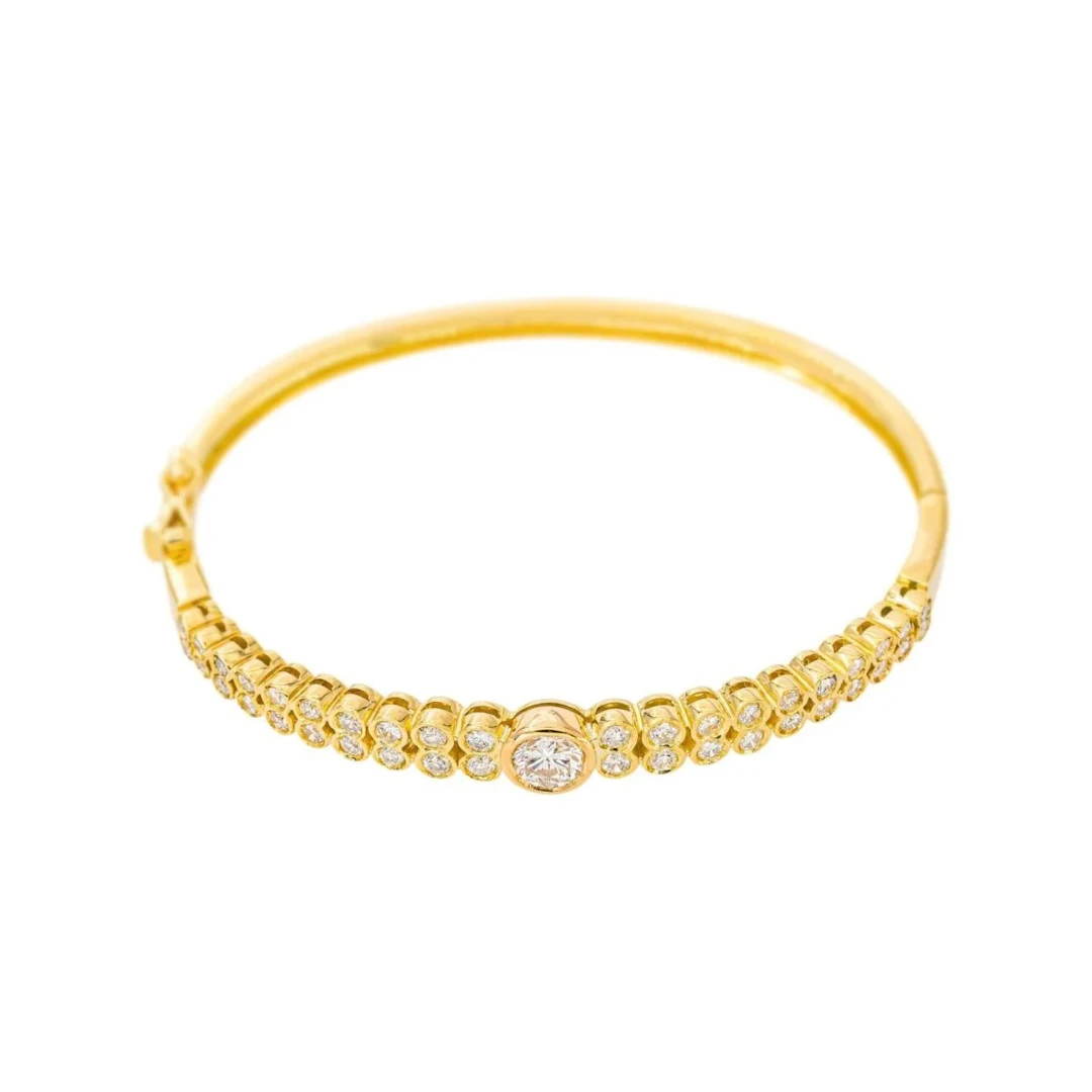 Yellow Gold Diamond Bangle Bracelet