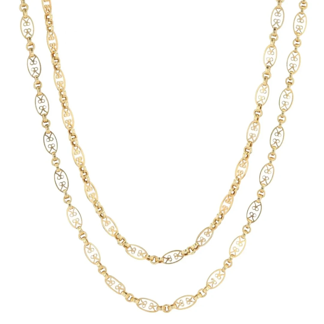 Yellow gold long necklace