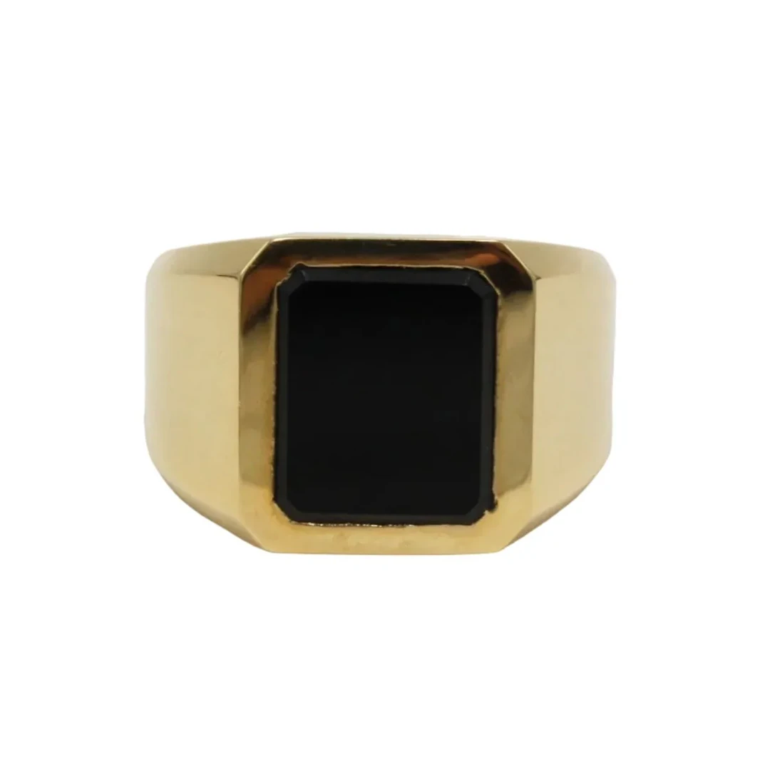 Yellow Gold and Onyx Signet Ring