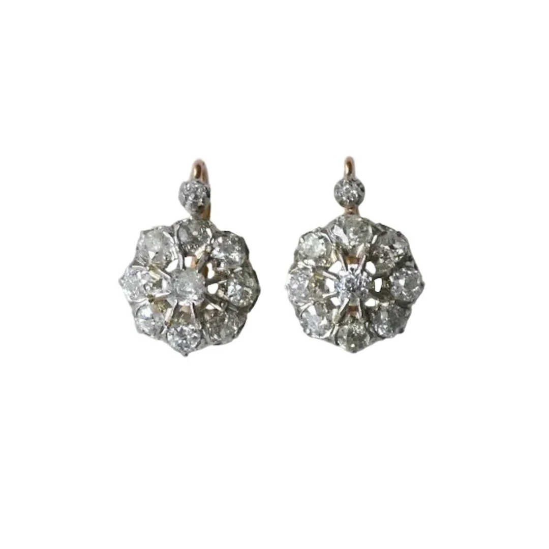 Marguerite Earrings diamonds 3.00 Cts