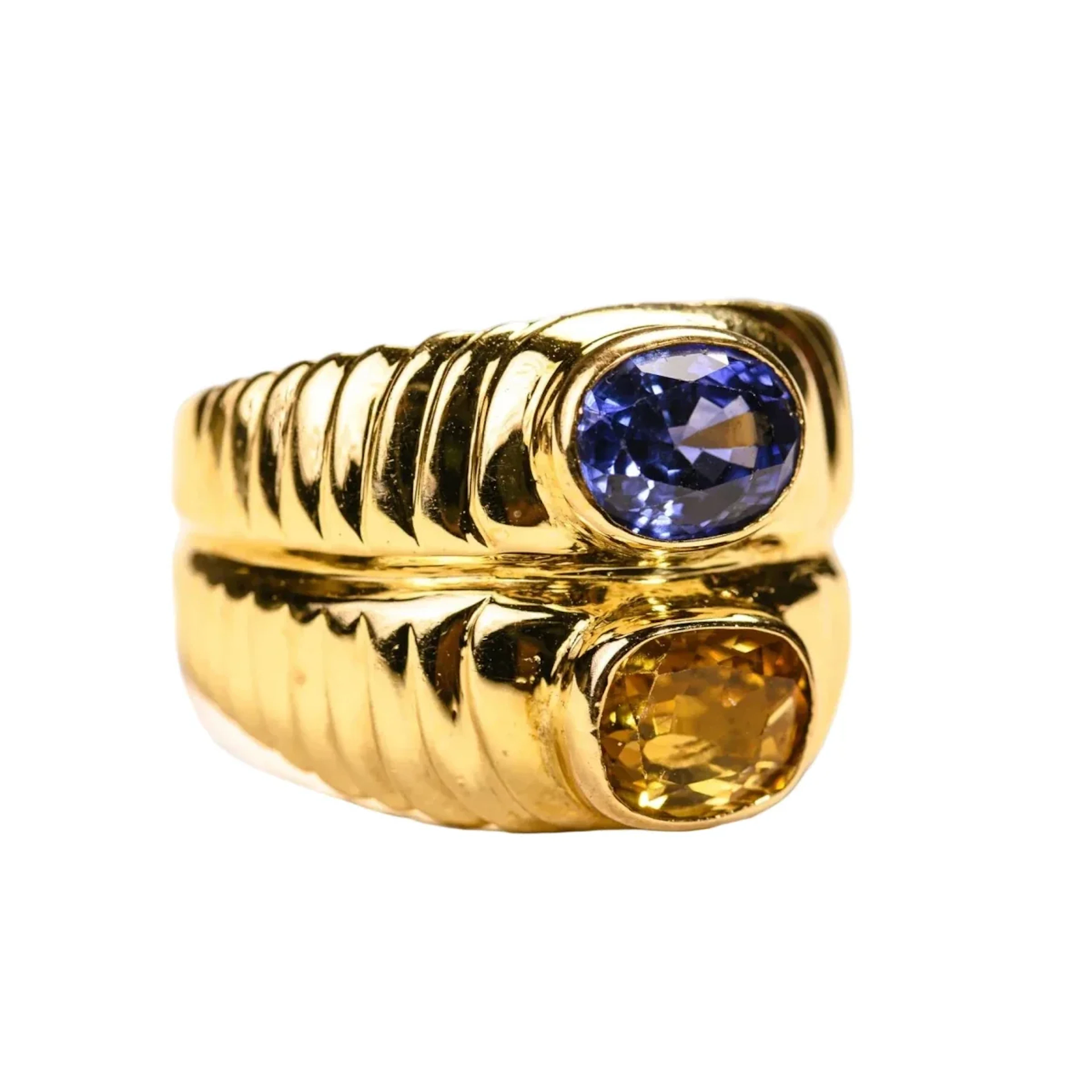 "Toi & Moi" Ring in Yellow Gold and Sapphires