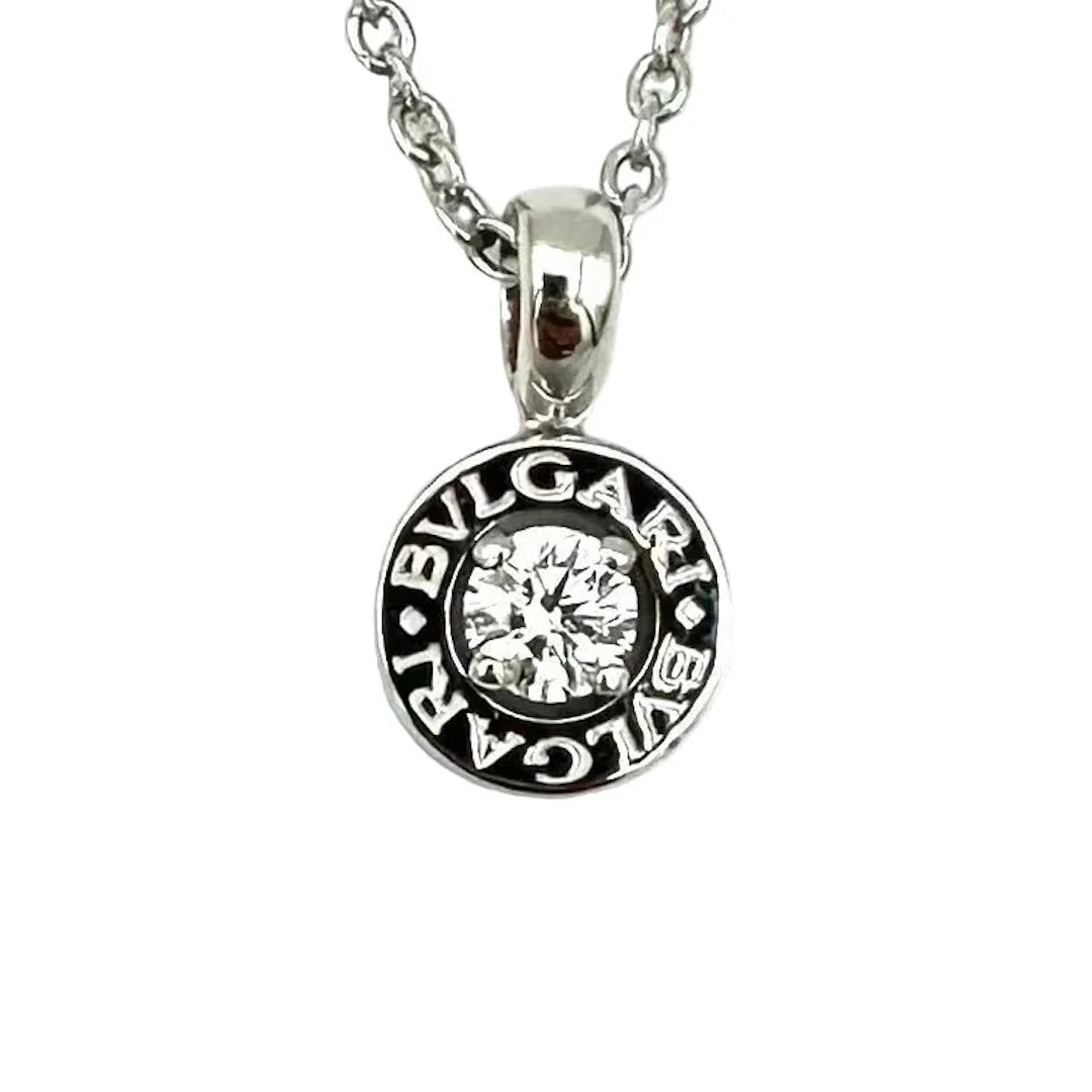Collier Pendentif BULGARI "Bvlgari-Bvlgari" en or blanc et diamant