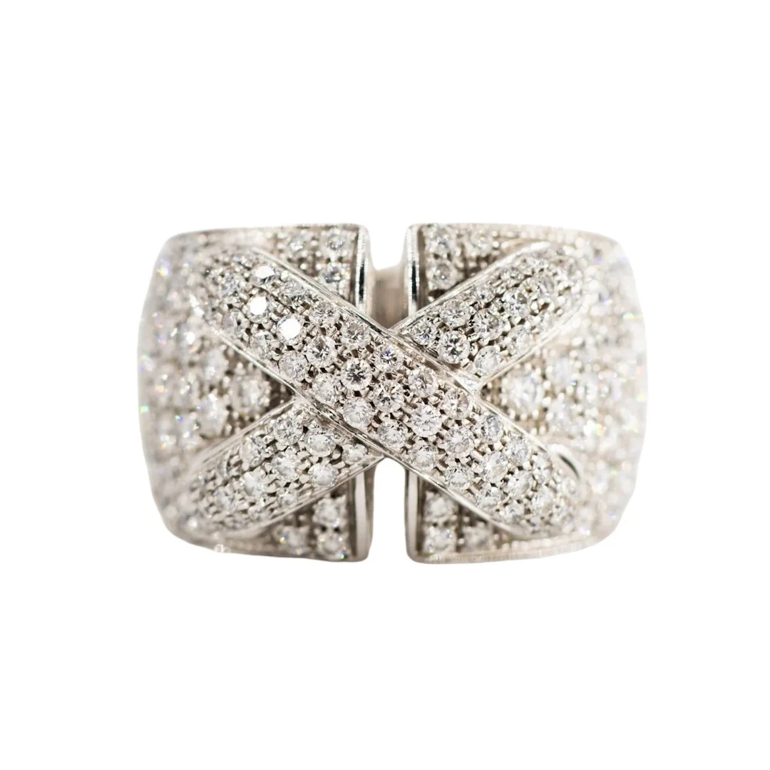 CHAUMET "Liens XL" Band Ring in white gold and diamonds