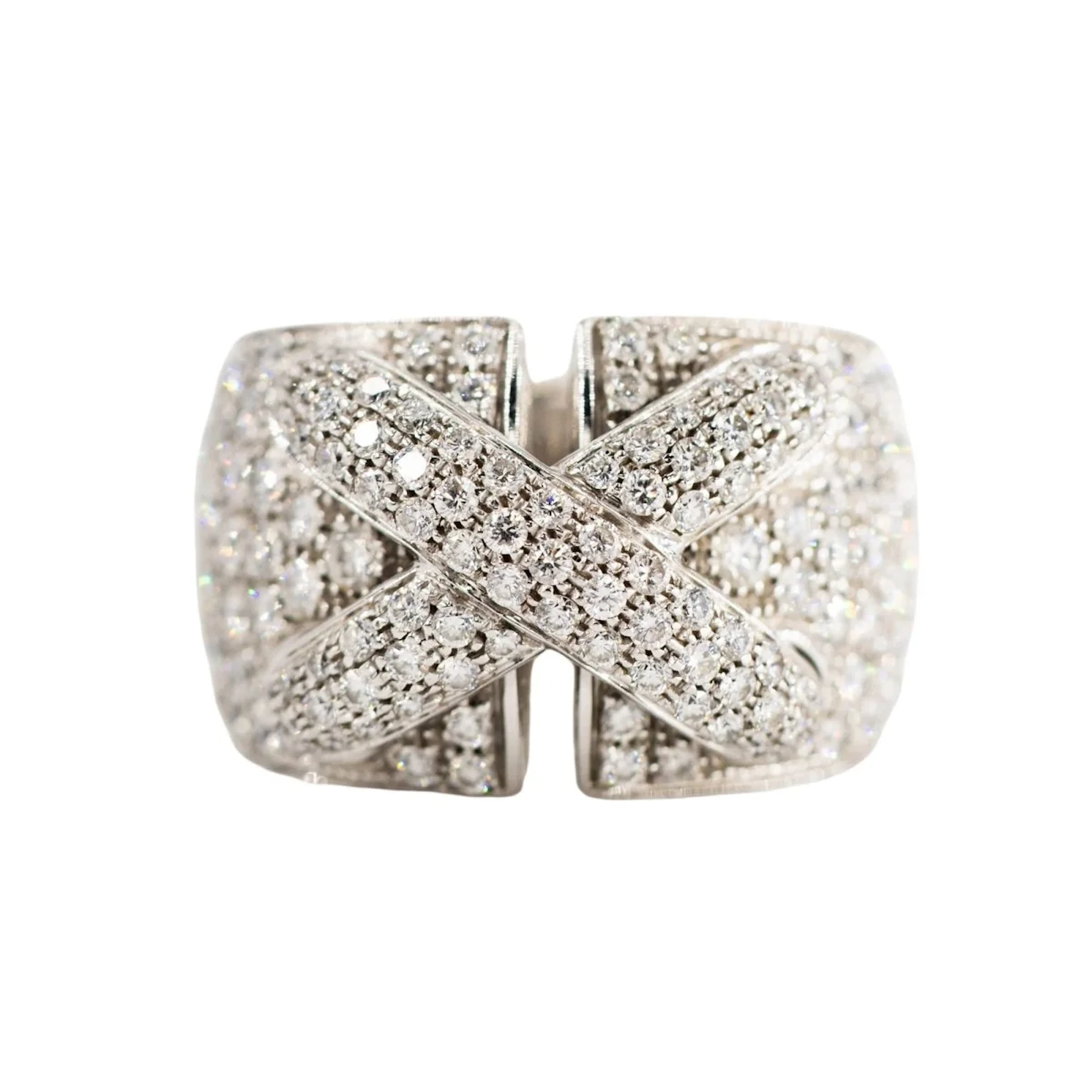 CHAUMET "Liens XL" Band Ring in white gold and diamonds