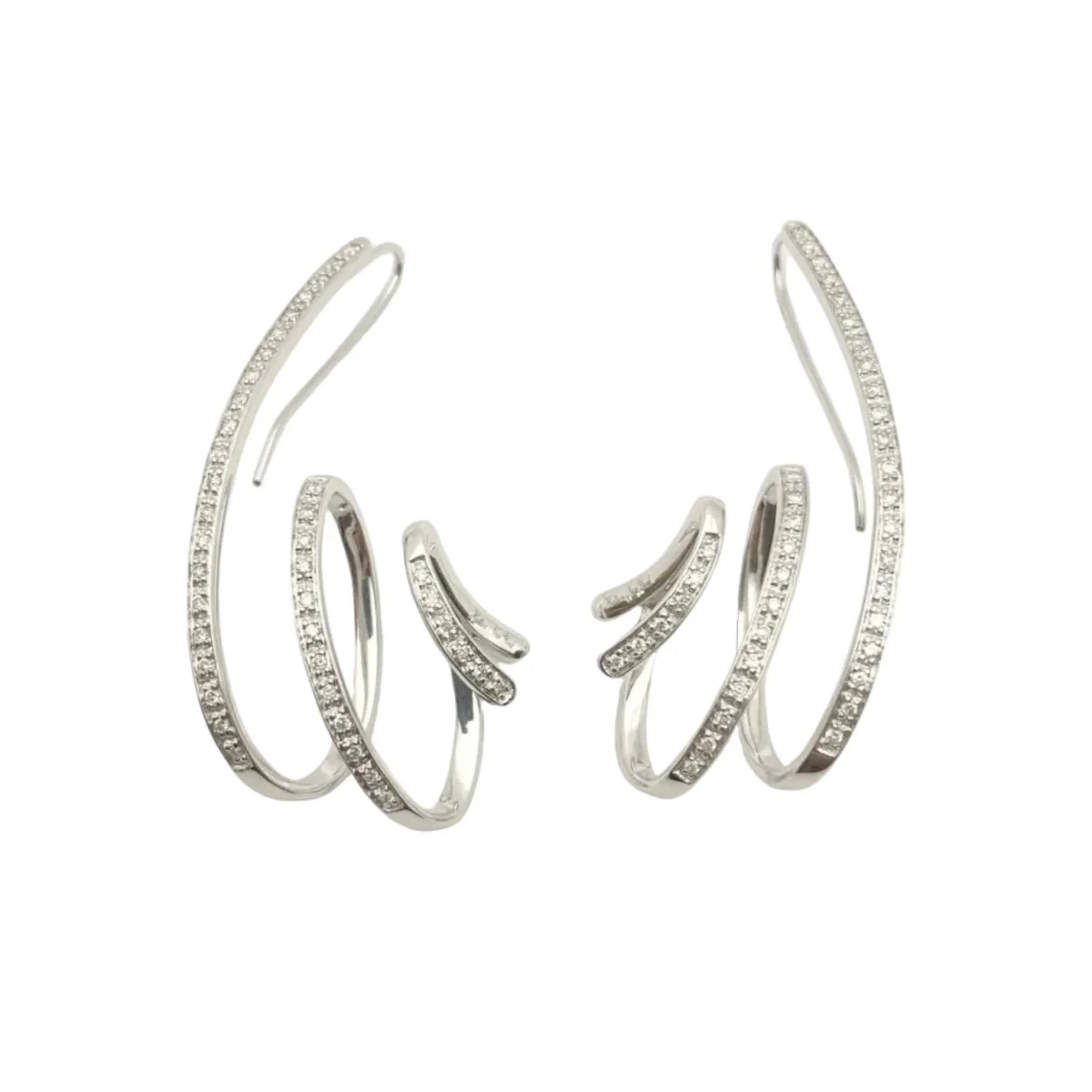 HUTTON NEW YORK drop earrings in white gold and diamonds