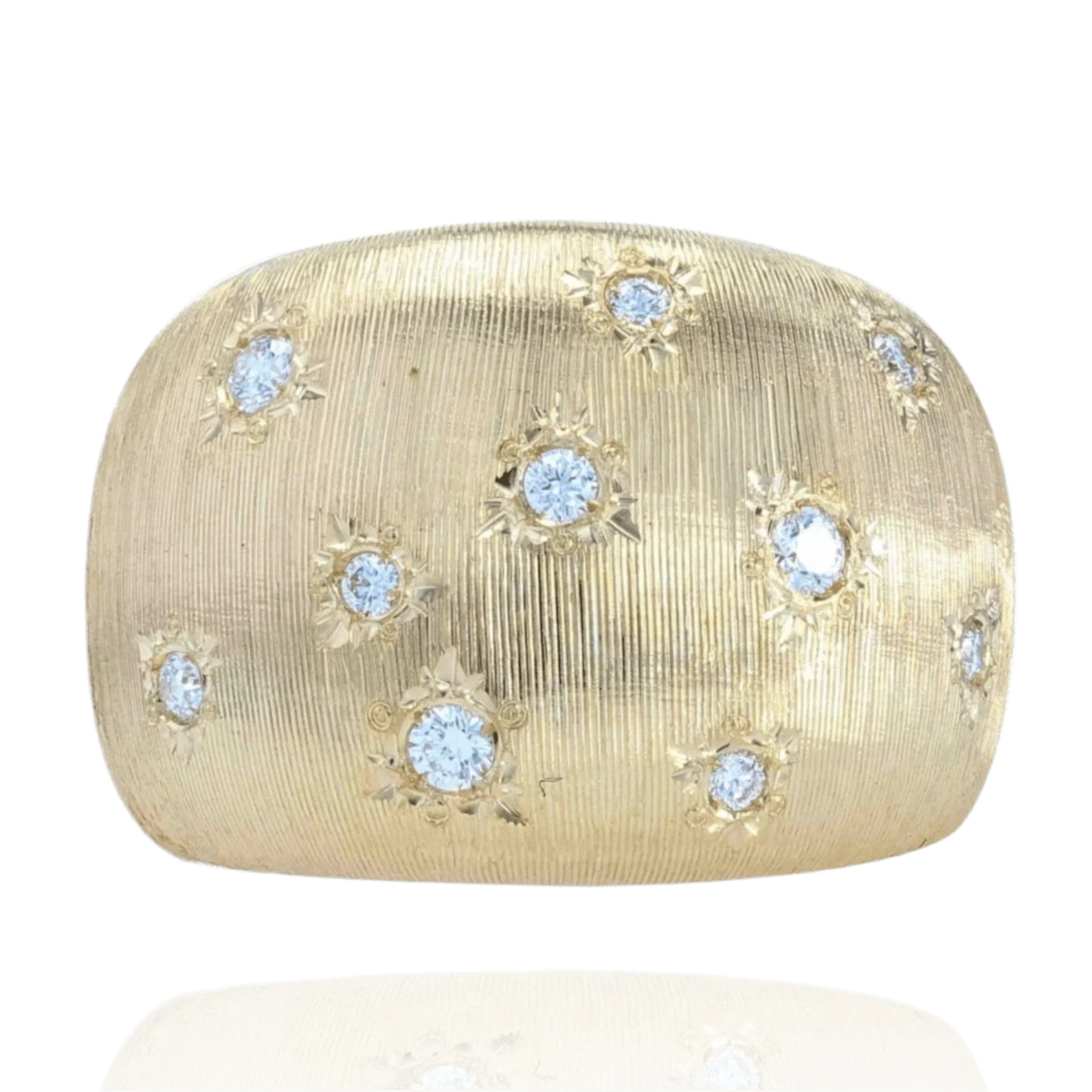 Jonc ring in yellow gold and diamonds