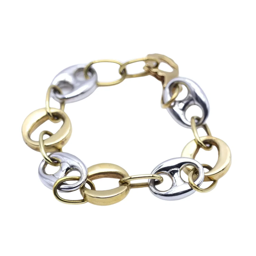 Bracelet Maille in yellow gold and white gold
