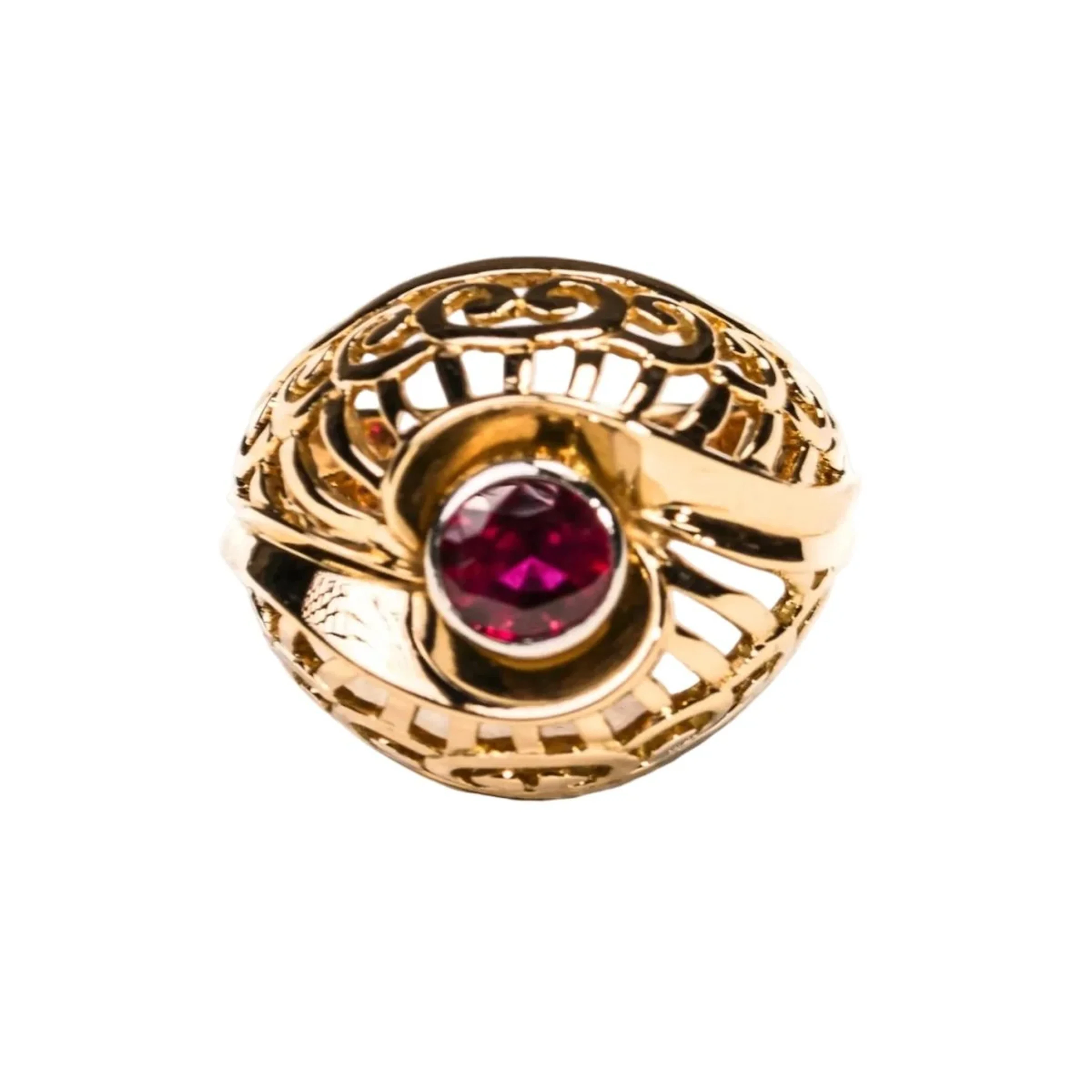 Dôme Ring in Rose Gold, Platinum, and Rubies