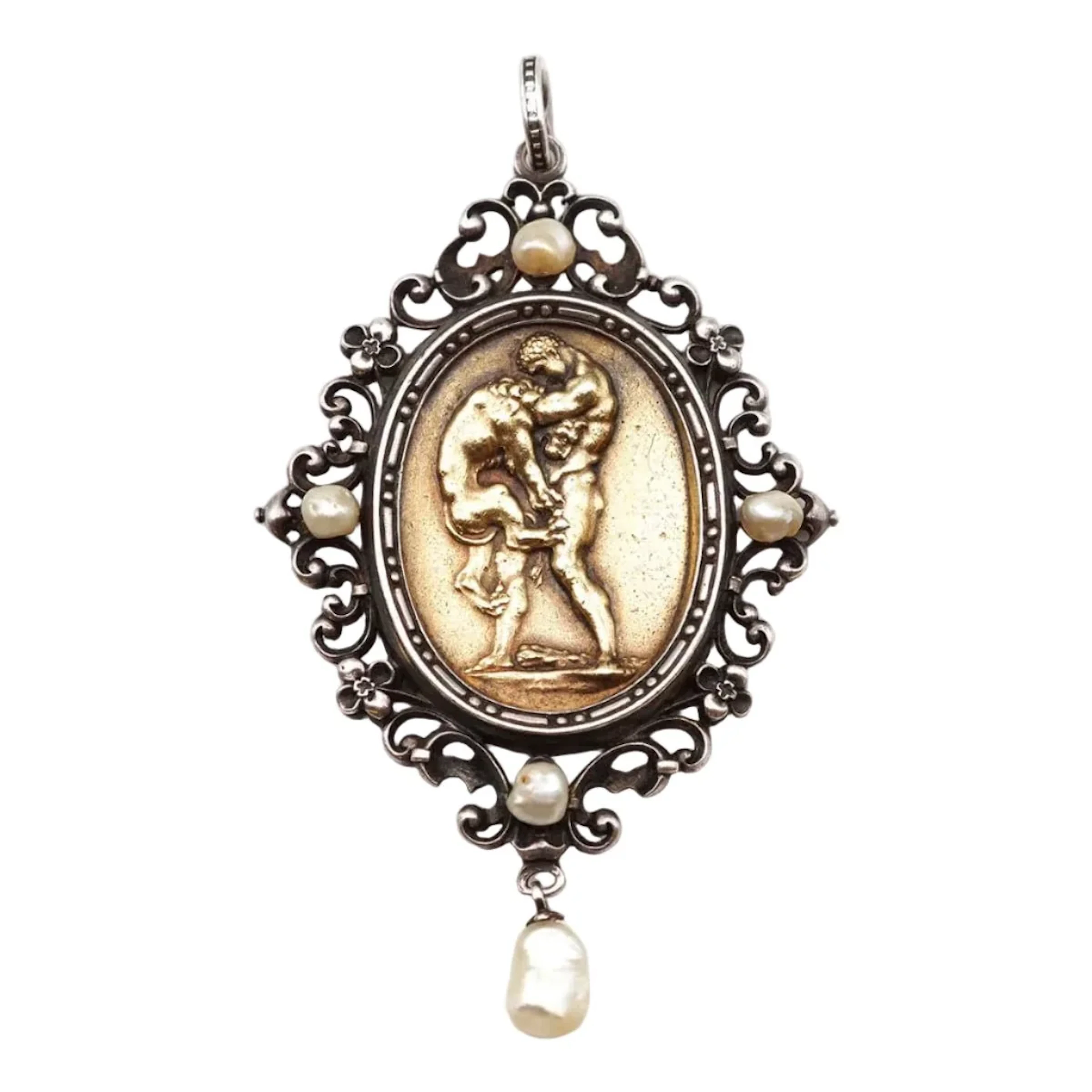 WIÈSE "Hercule" pendant in silver, ruddy