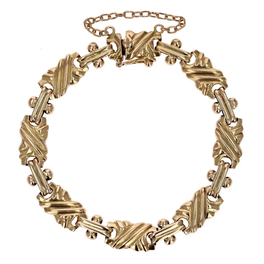 Flexible bracelet in yellow gold