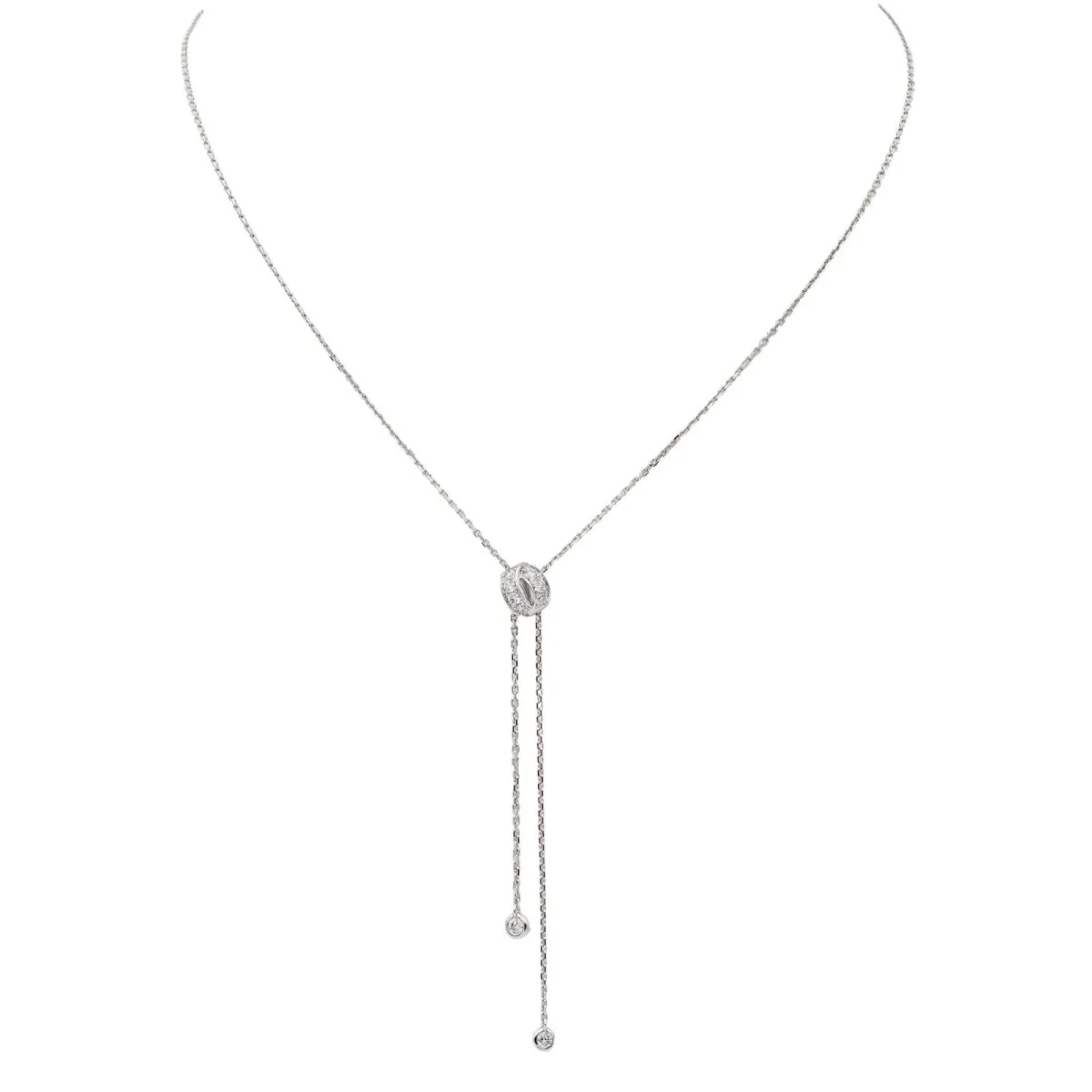 Necklace Neglected CHAUMET "Lien Séduction" in white gold and diamonds.