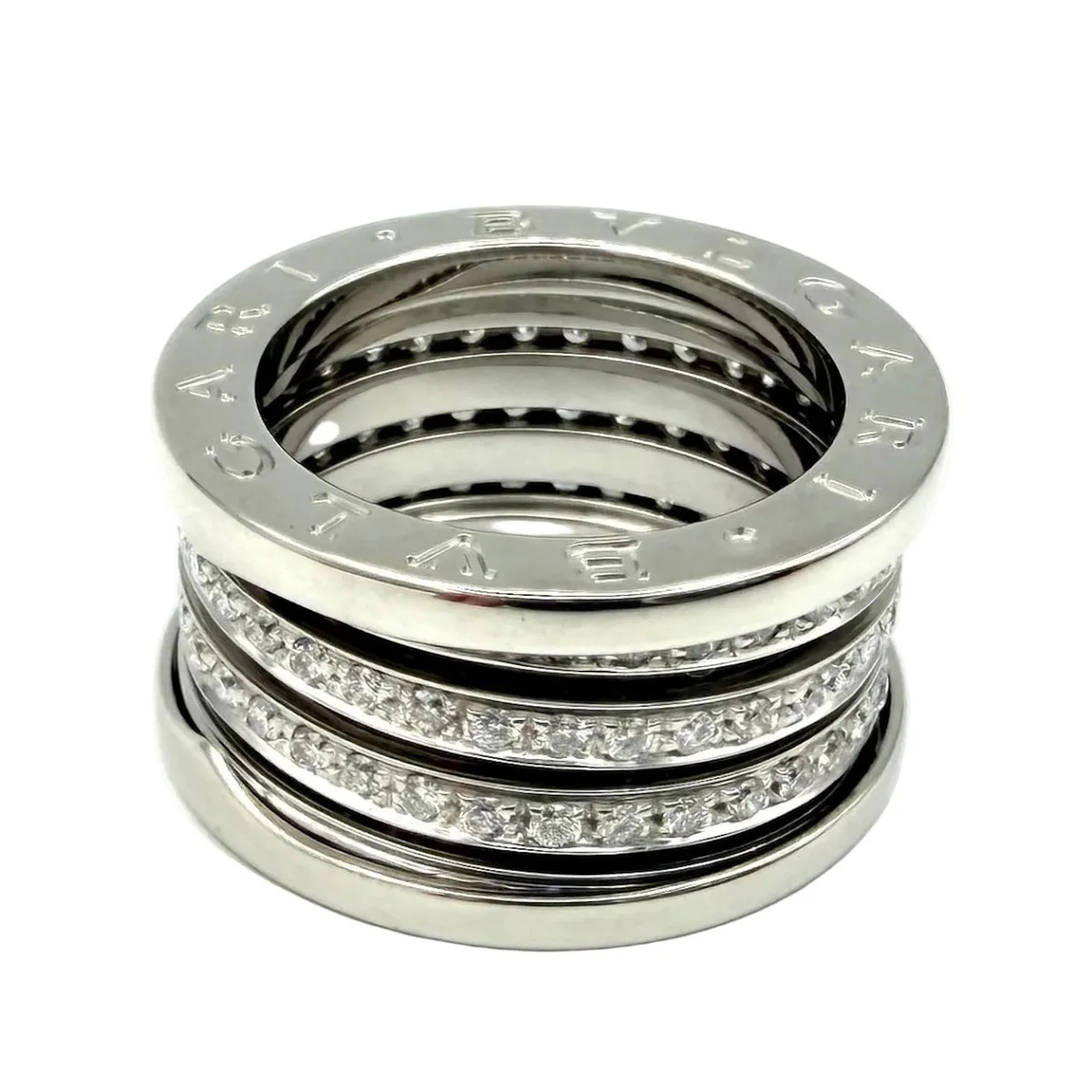 BULGARI "B.Zero1" Band Ring in white gold and diamonds