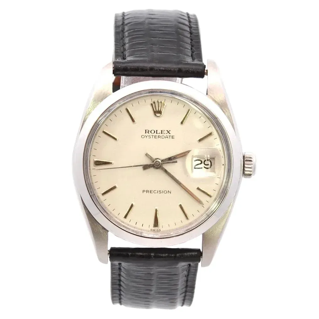 Montre ROLEX "OysterDate Precision" en cuir