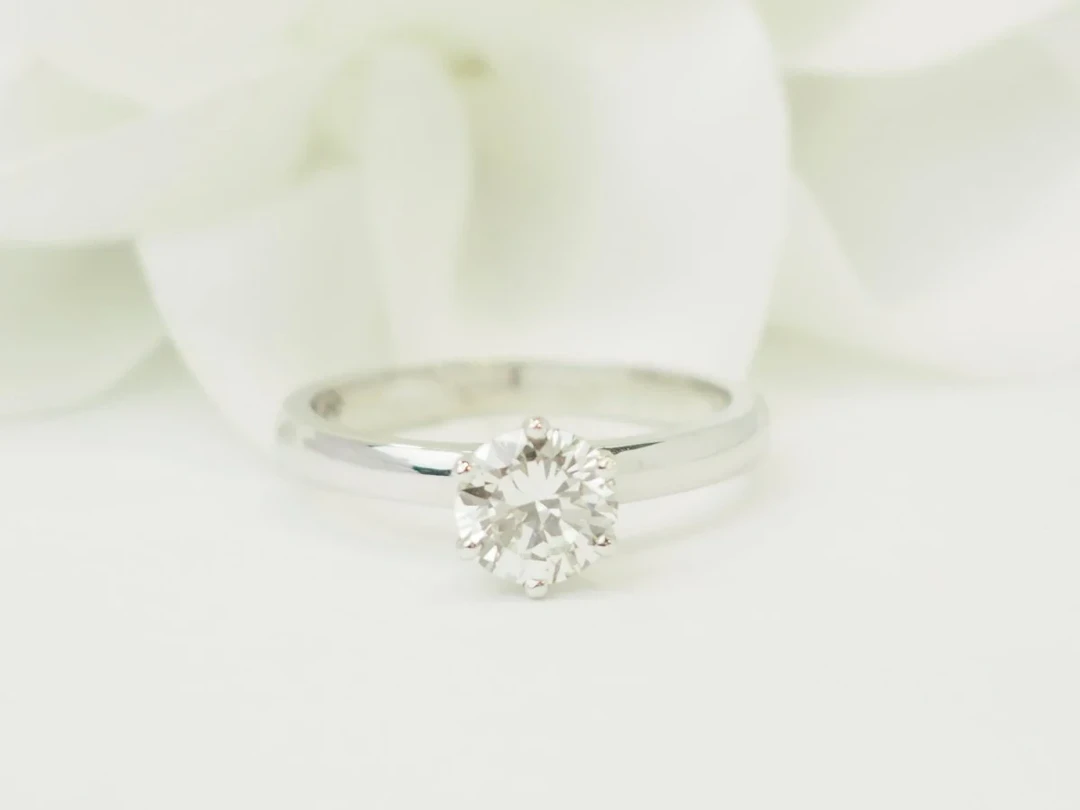 White Gold Solitaire Ring with a Diamond