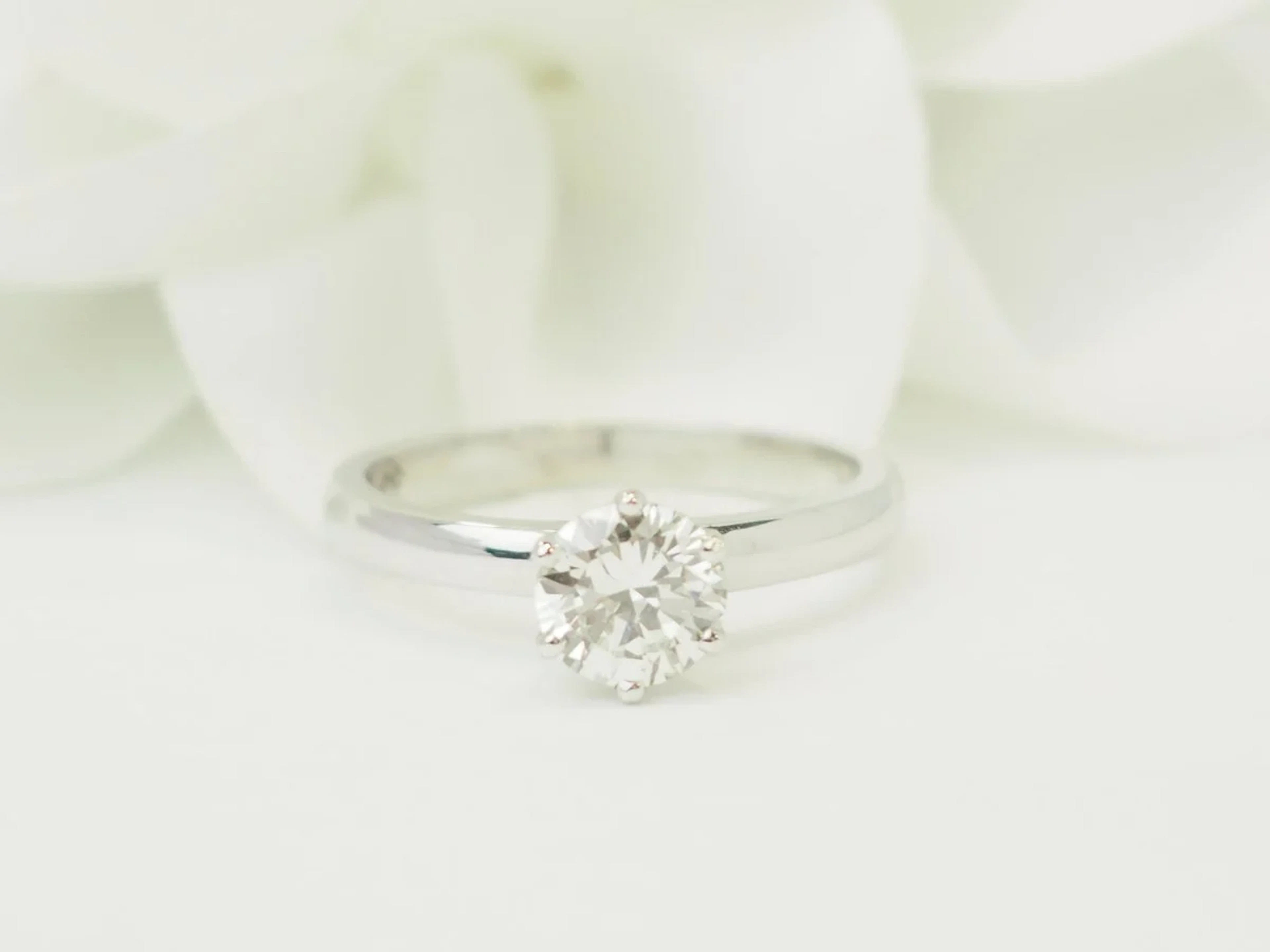 White Gold Solitaire Ring with a Diamond