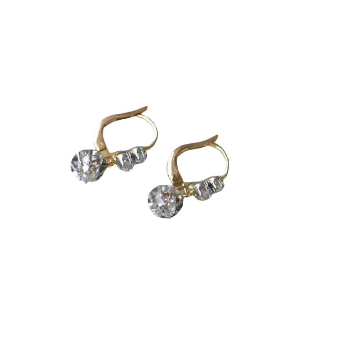 Art Deco sleepers diamonds 1.20 Cts