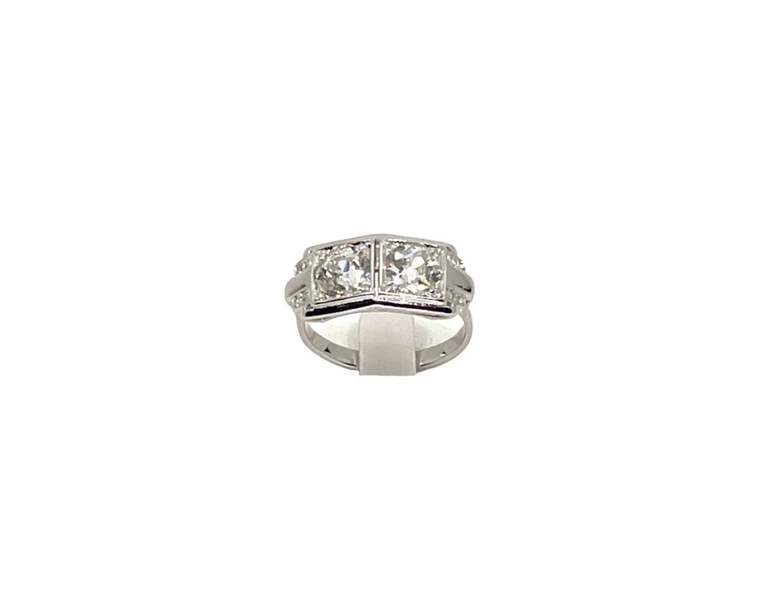 You and me" ring in platinum, white gold and diamonds