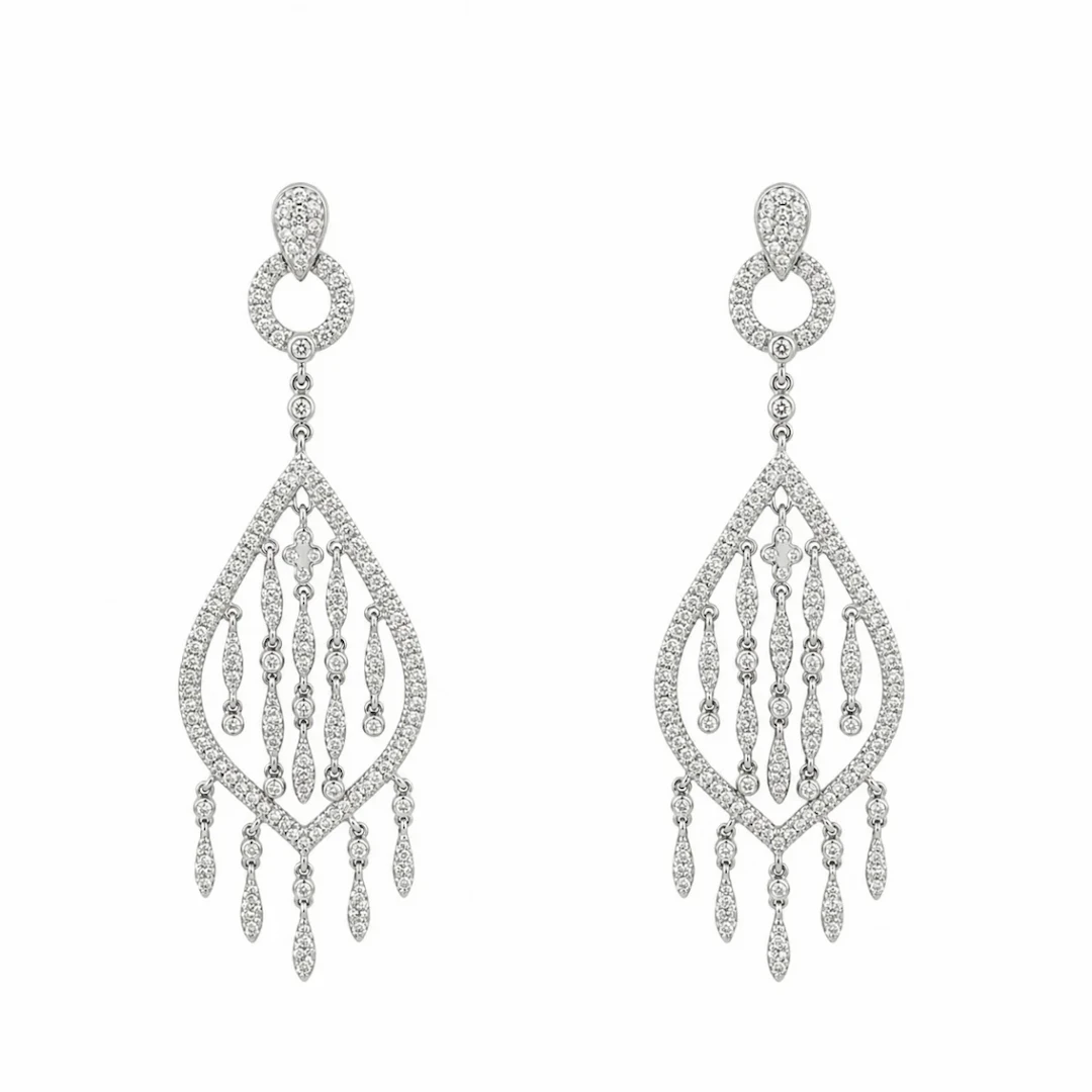 Earrings Pending in white gold and diamonds