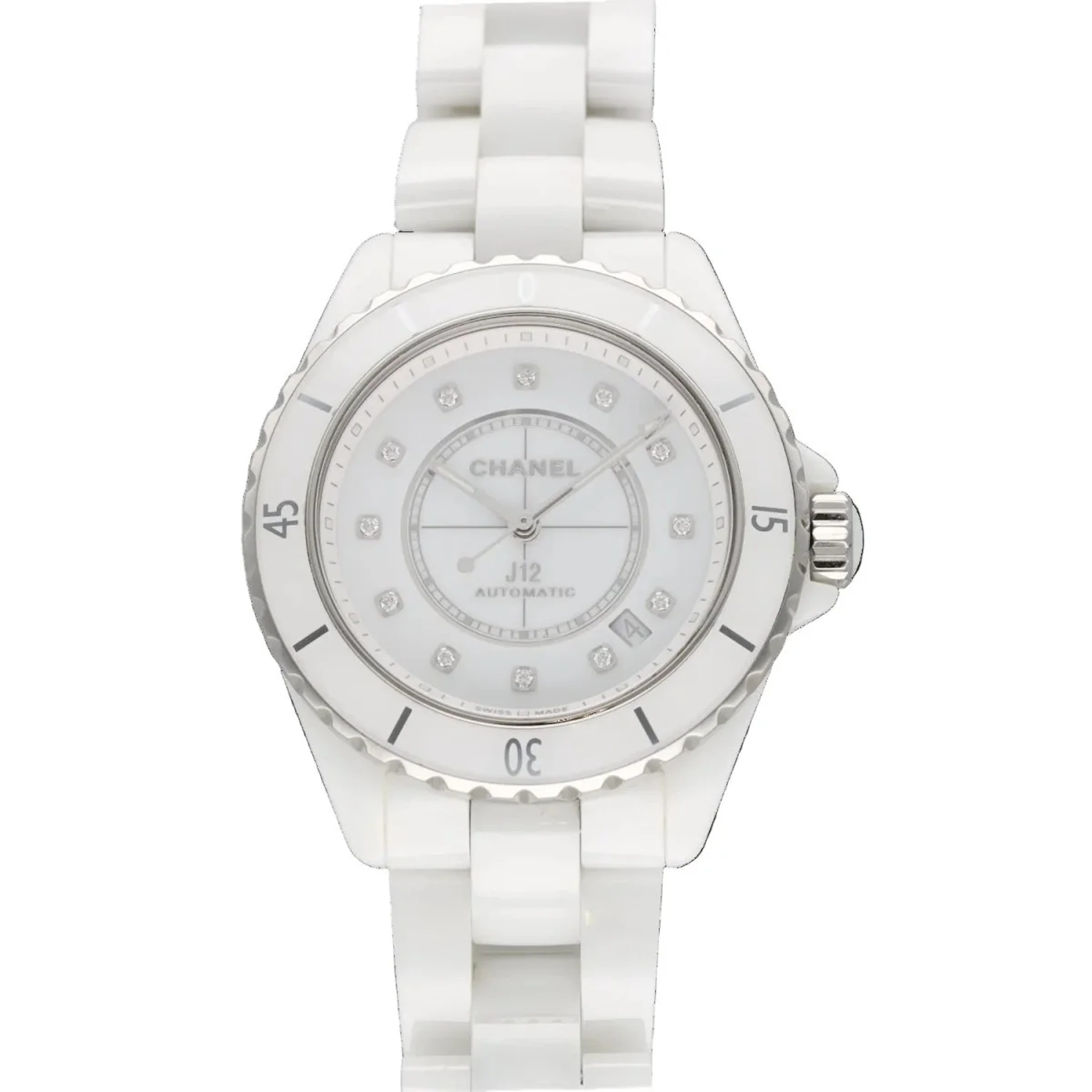 CHANEL "J12" Watch in Ceramic and Diamonds