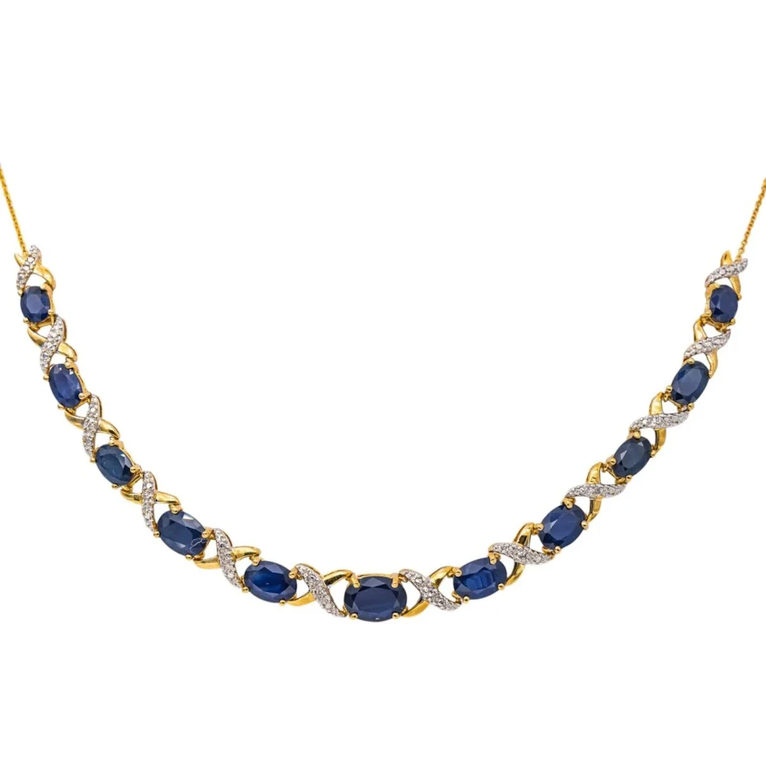 Yellow gold Sapphire Necklace