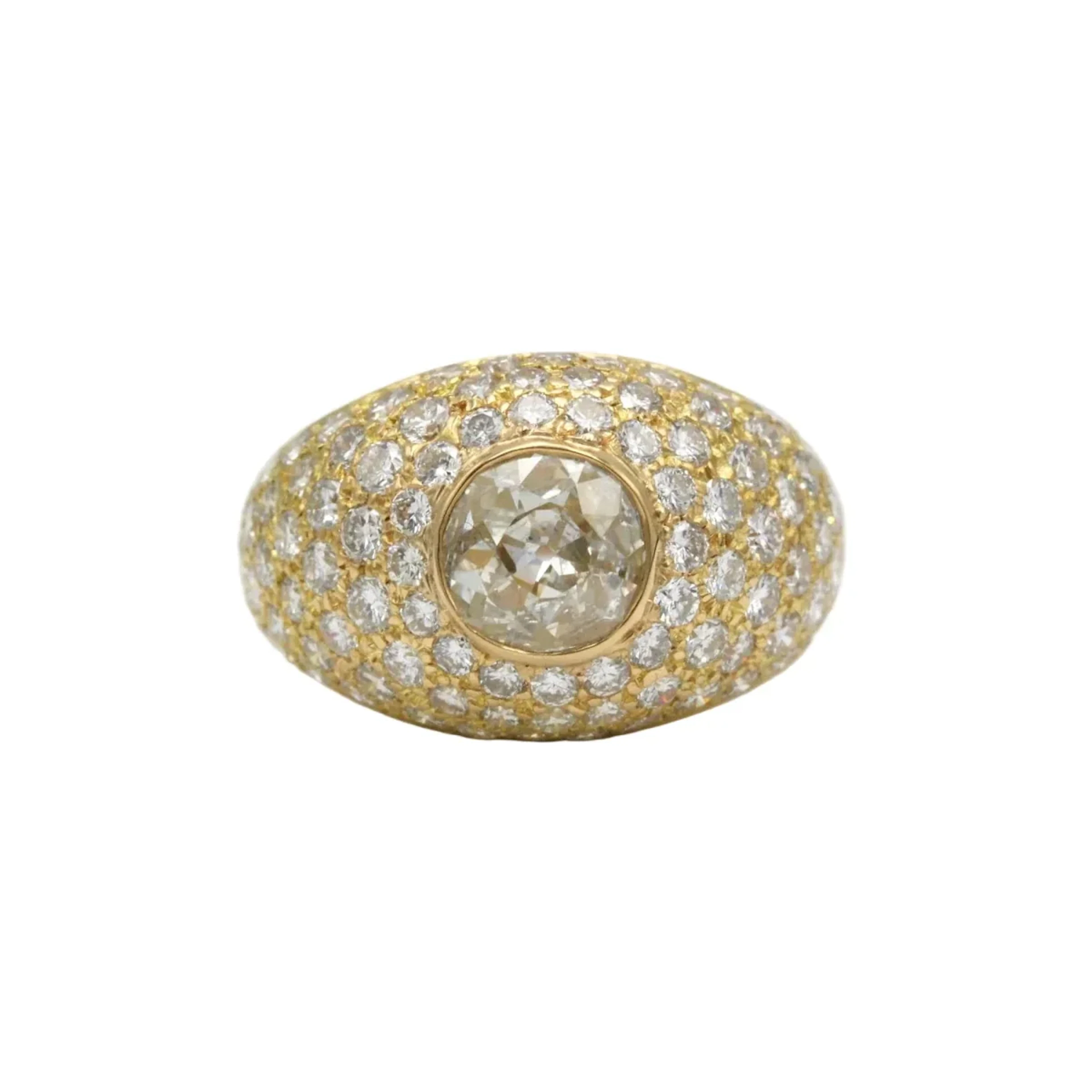 Yellow Gold and Diamond Dome Ring