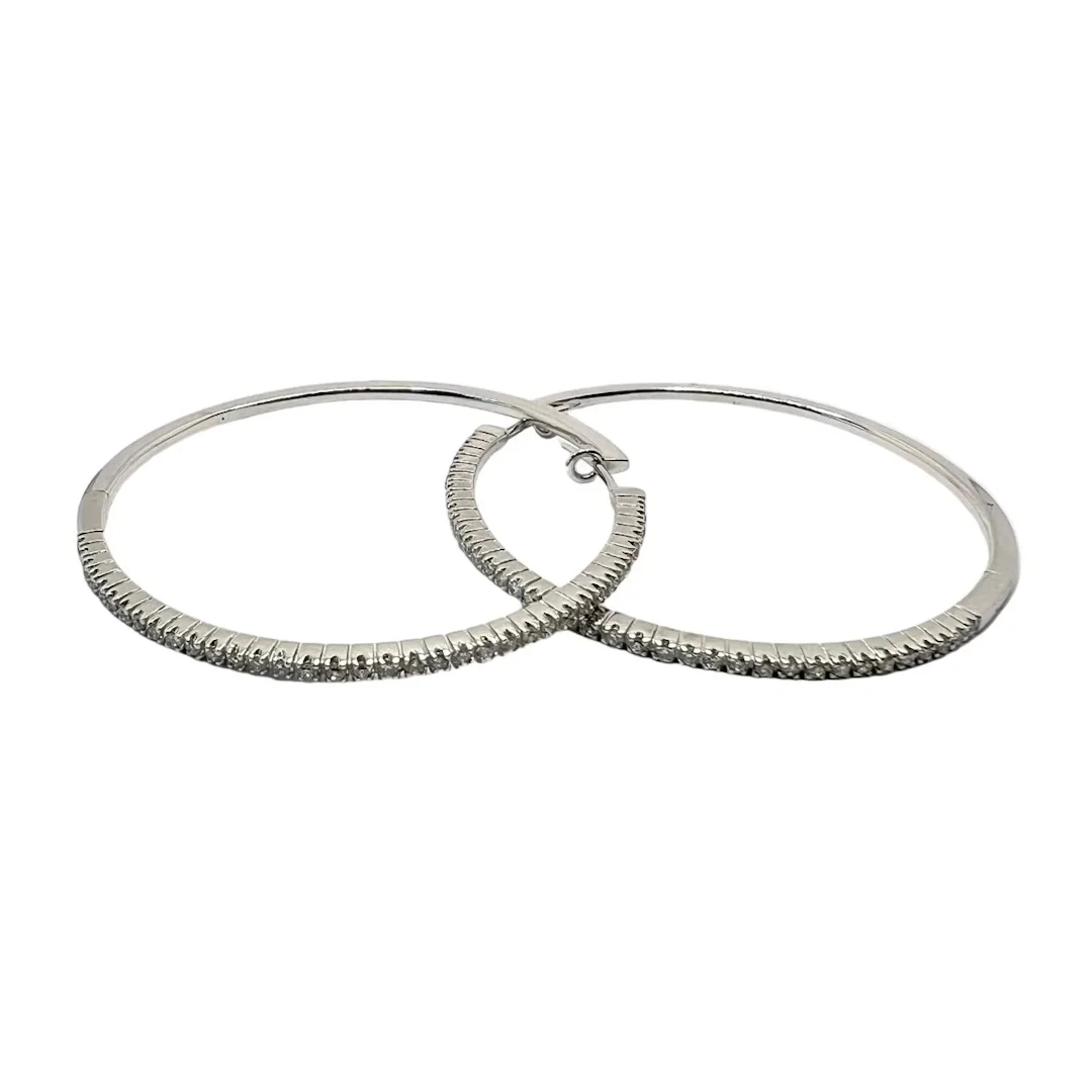 Boucles d'oreilles Créoles en or blanc et diamants