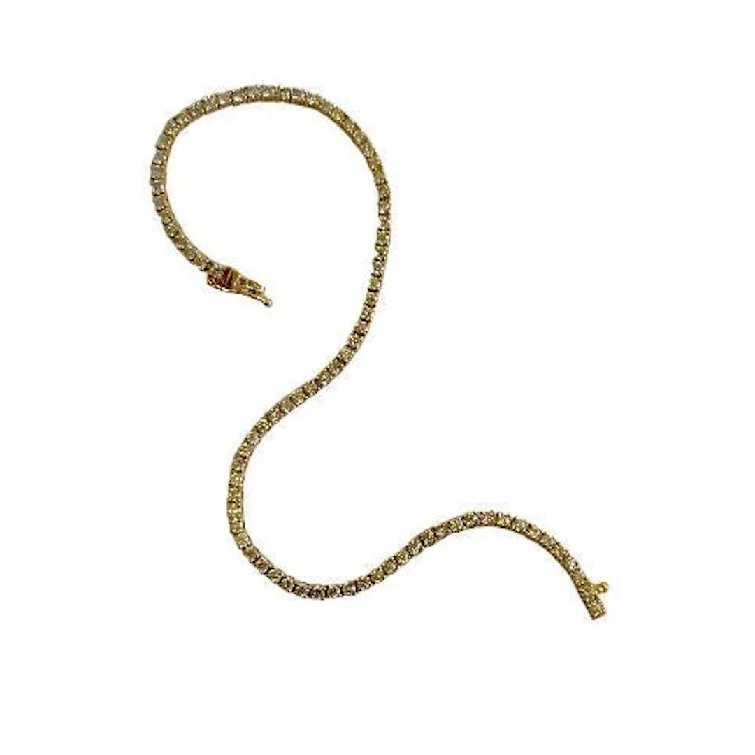 "Ligne" Bracelet in Yellow Gold and Diamonds