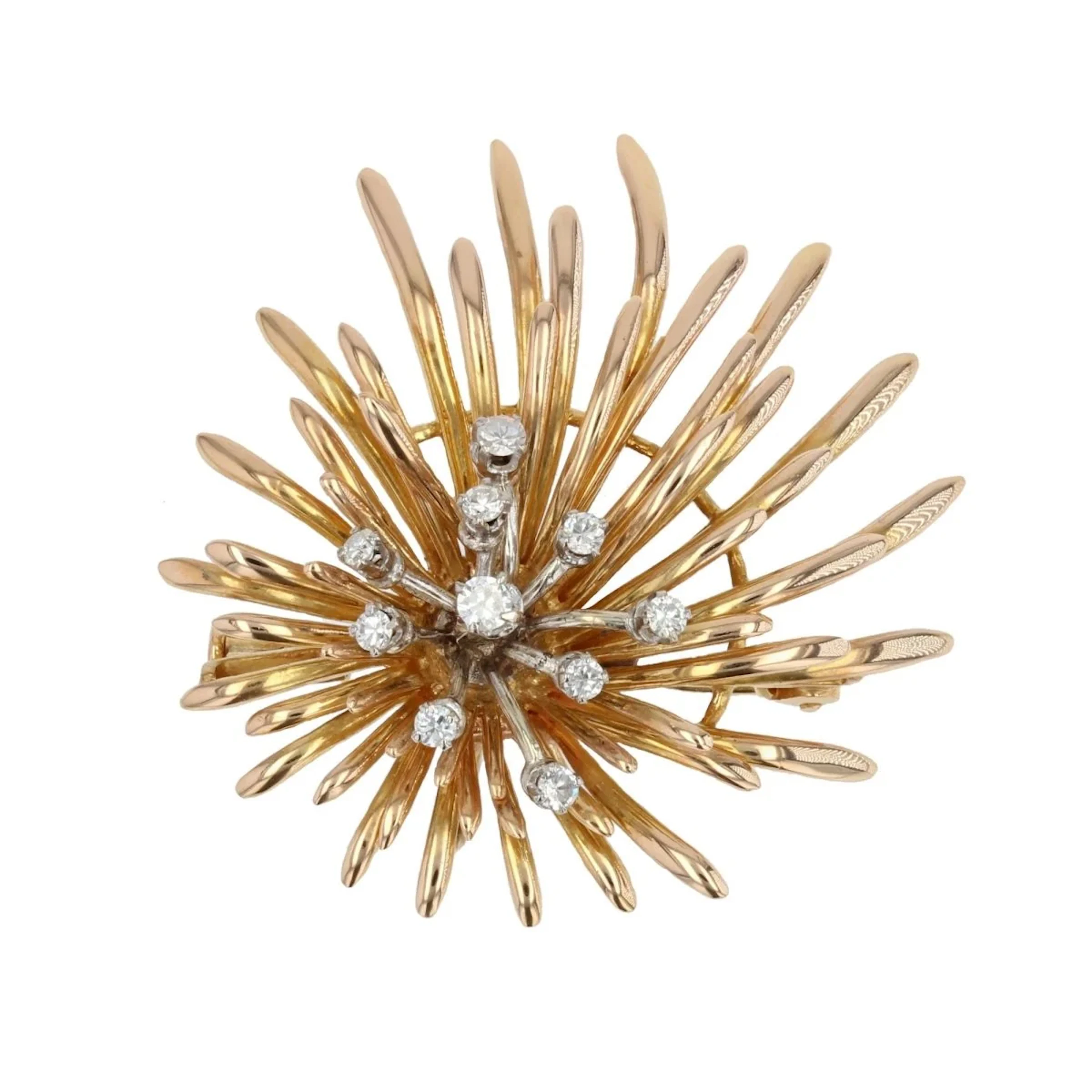 Gold and diamond brooch pin