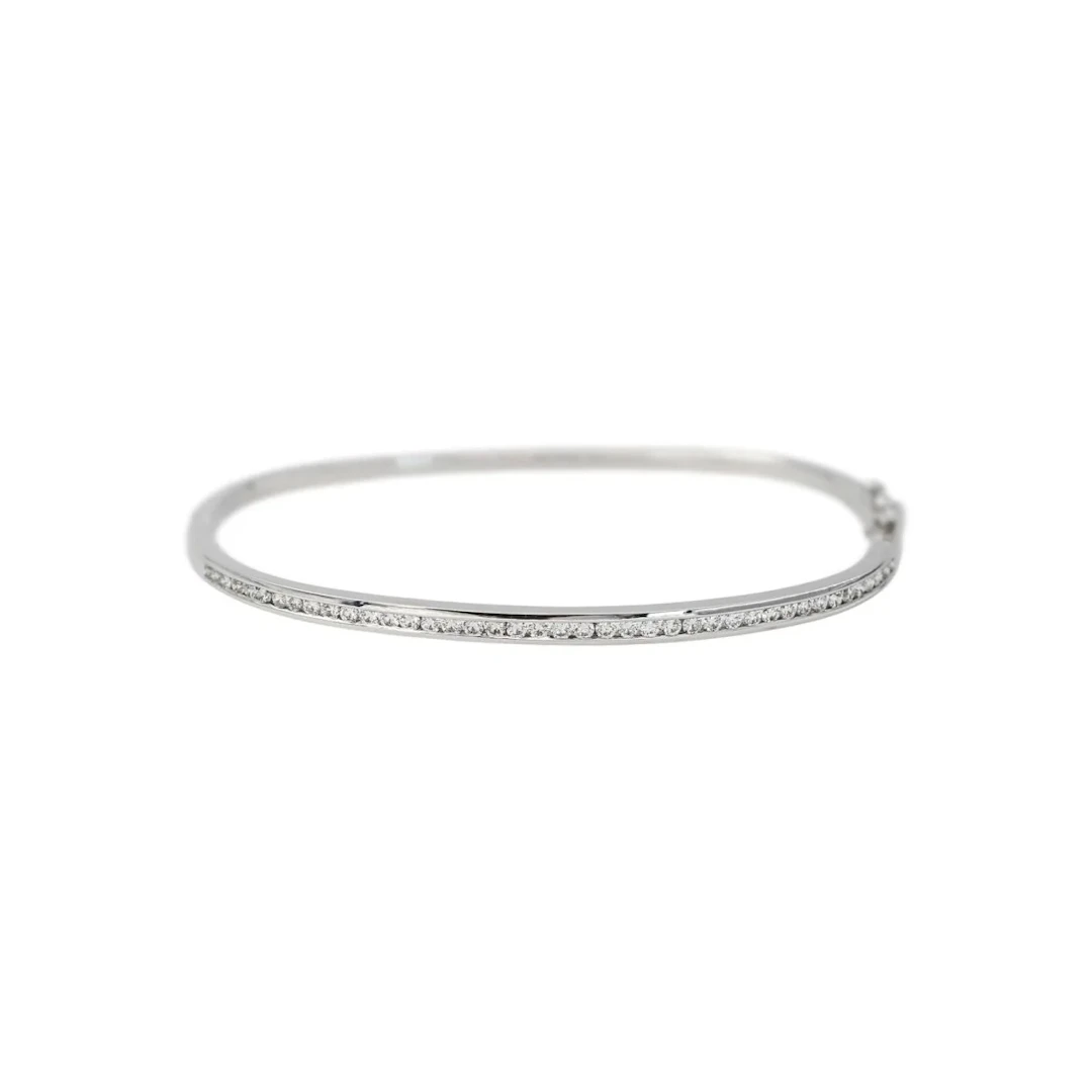 White Gold Diamond Bangle Bracelet