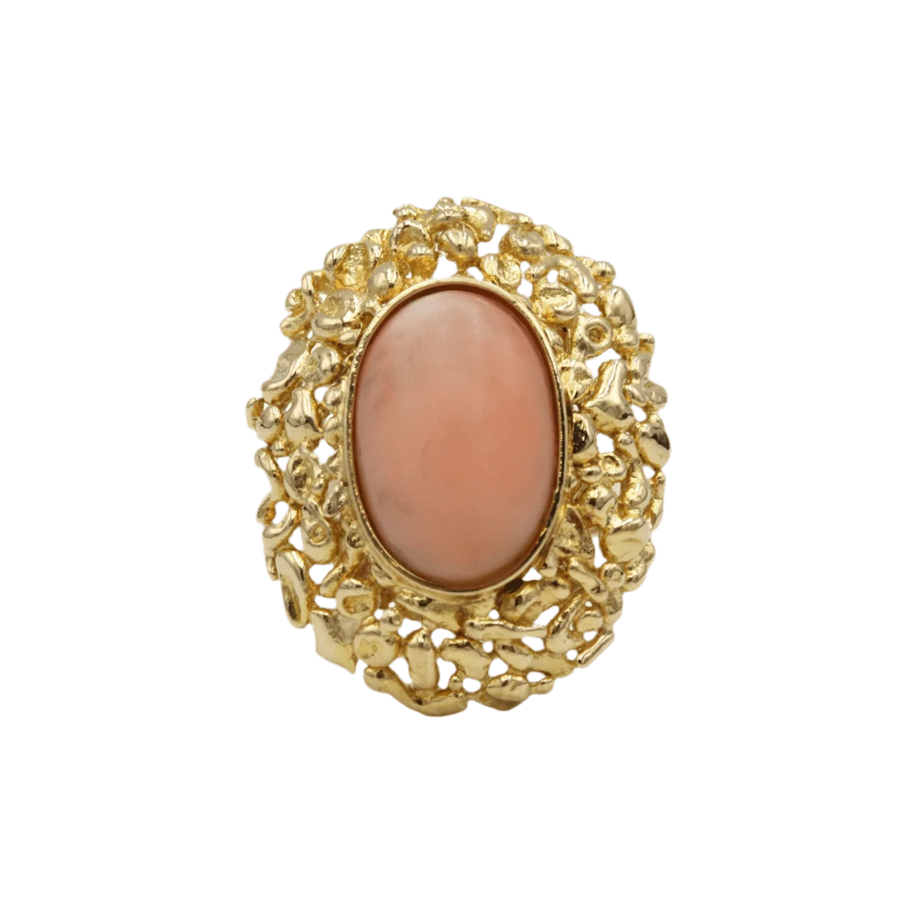 Yellow gold and coral cocktail ring