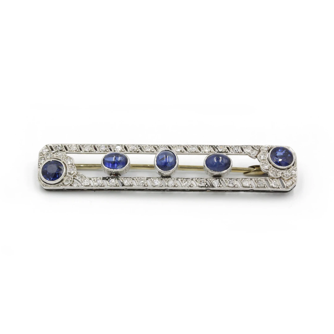 Brooch - Gold, Platinum, Sapphires & Diamonds