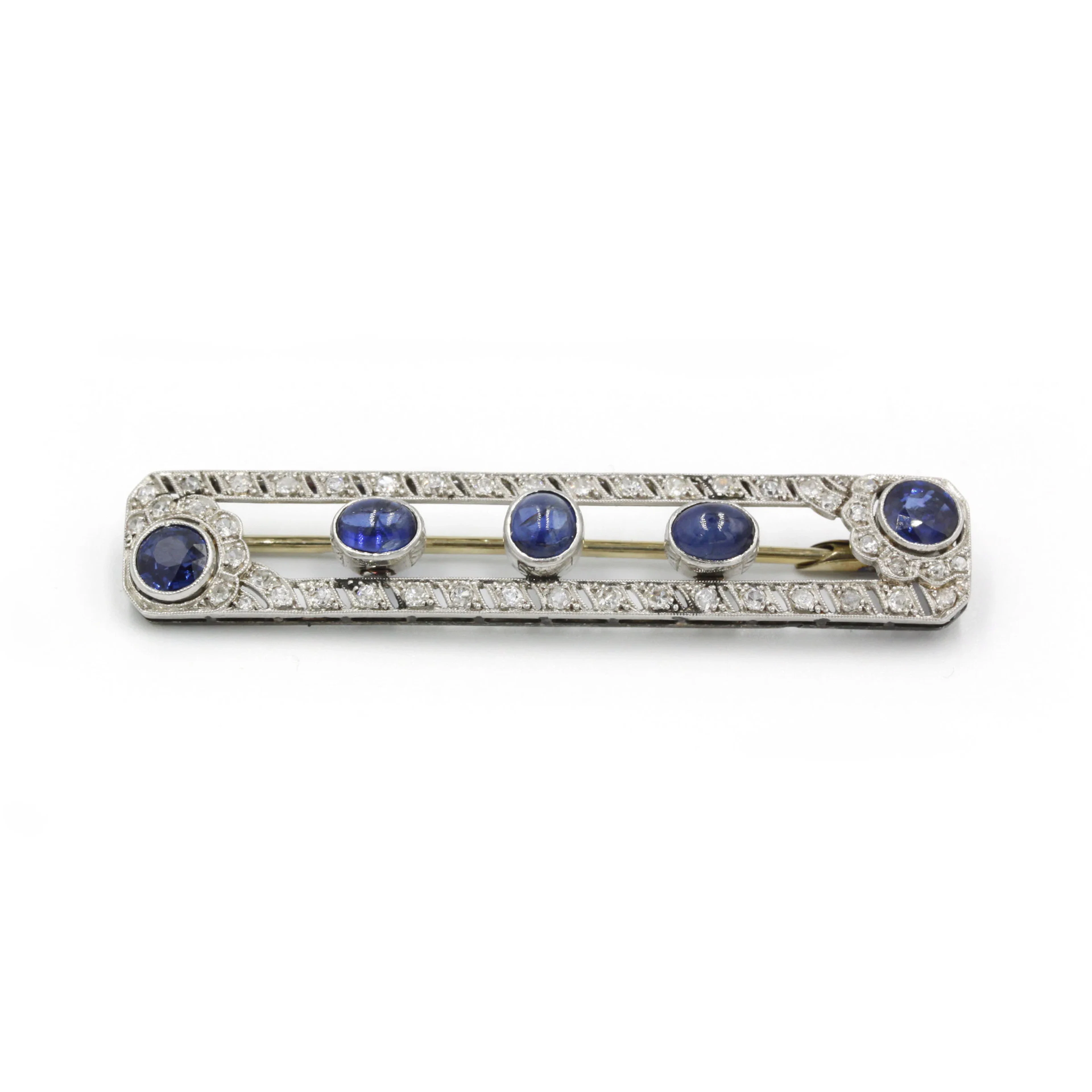 Brooch - Gold, Platinum, Sapphires & Diamonds